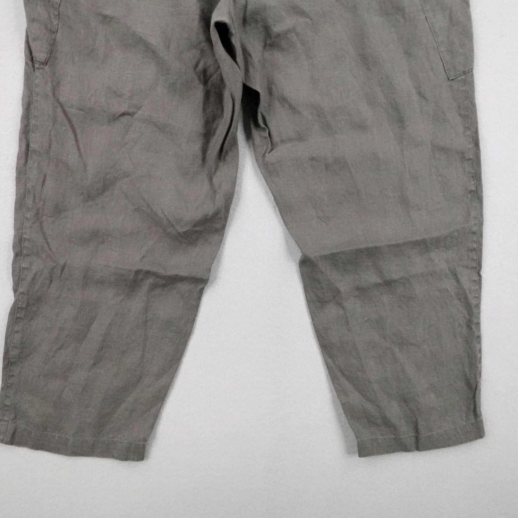 Cos COS Pants Mens 36R Green True Hemp Baggy Loose Wide Leg Tapered Cropped Relaxed Size US 36 / EU 52 - 6 Thumbnail