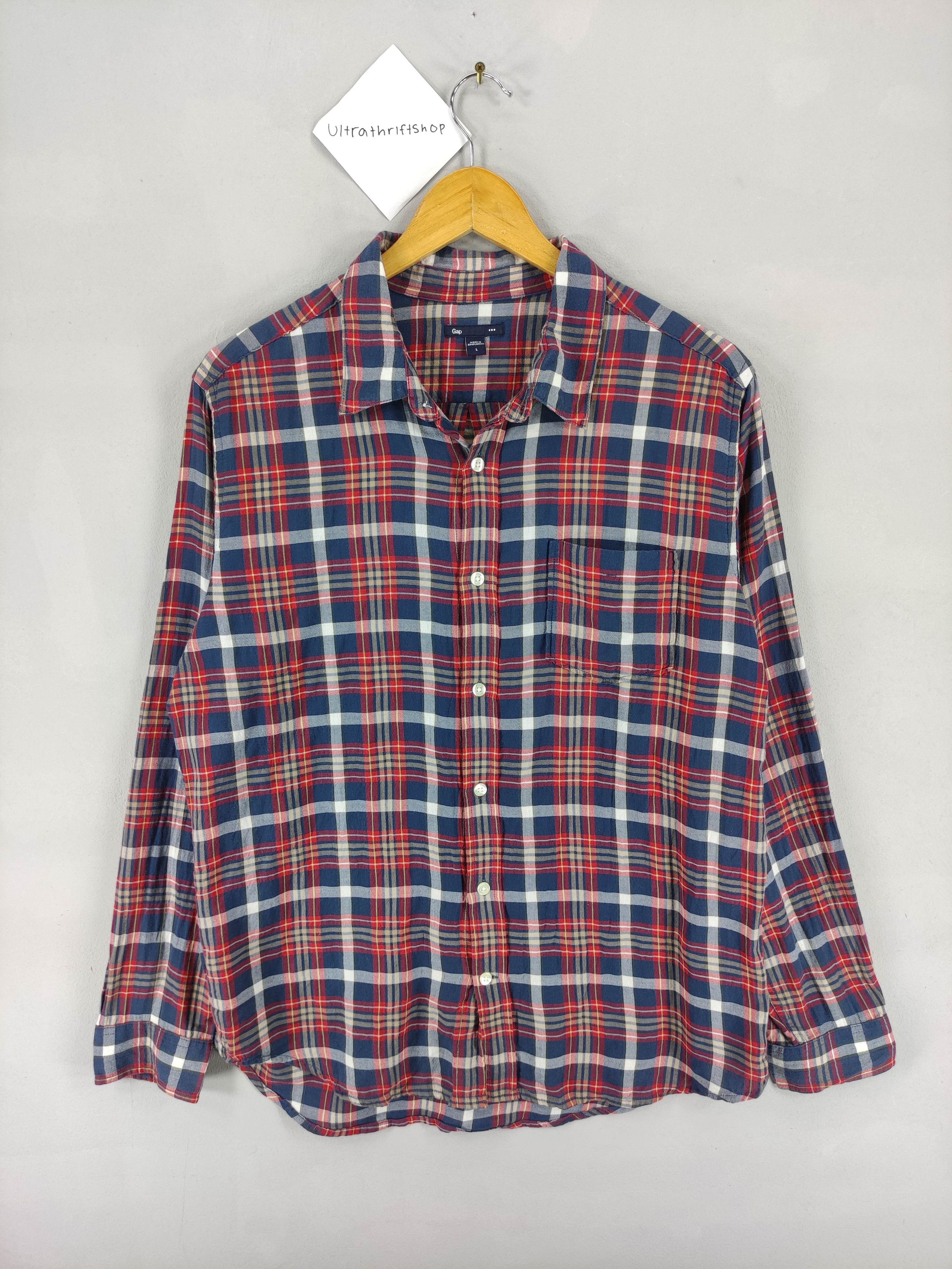 Flannel Vintage Gap Flannel Shirt Button Up Long Sleeve Size US L / EU 52-54 / 3 - 1 Thumbnail