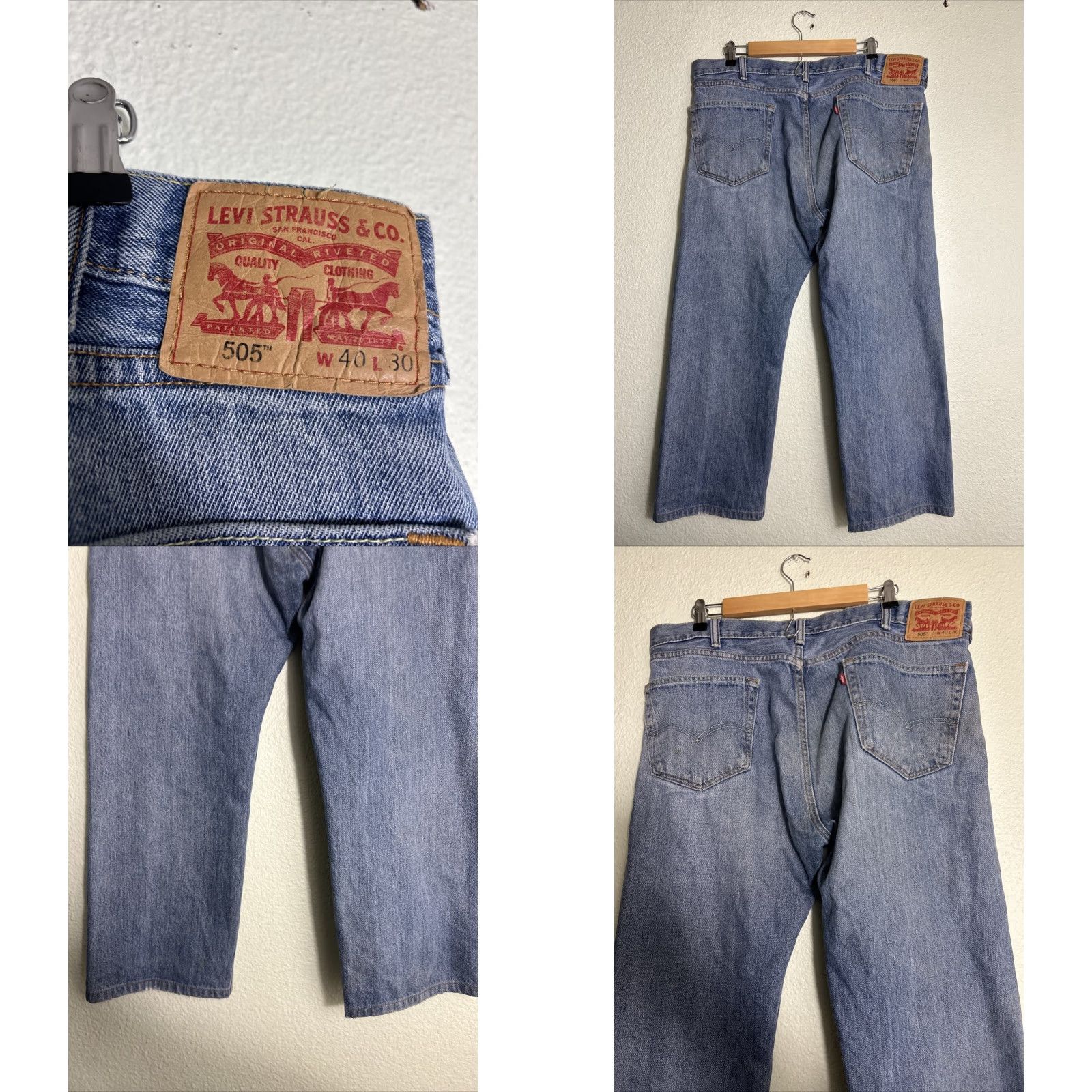 Levi's VINTAGE Levi's 505 Jeans Mens 40x26 Distressed Medium Wash Blue Straight 40 Inseam Regular Size 40 Mens Jeans Size US 40 / EU 56 - 8 Thumbnail