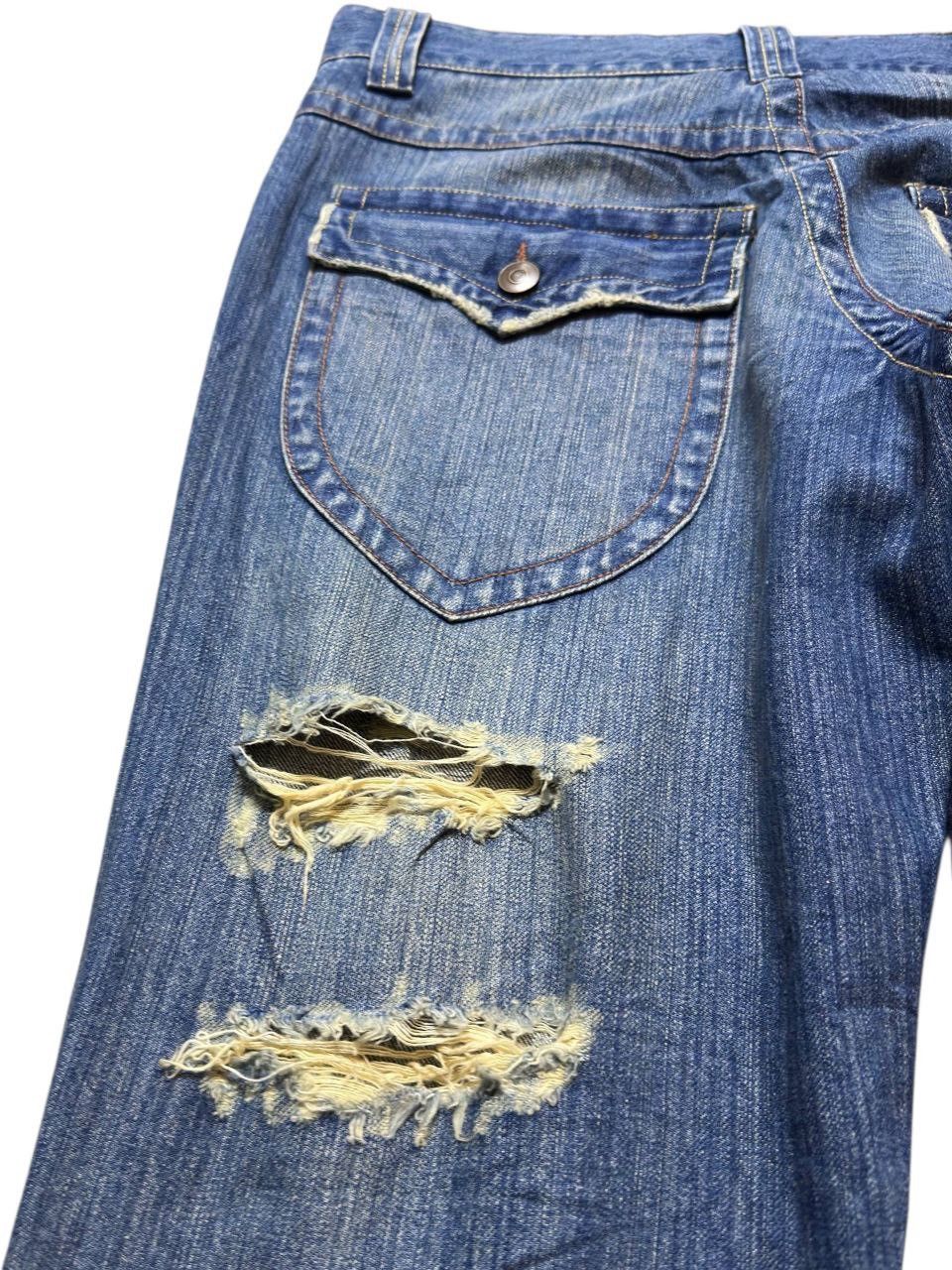 Tornado Mart Vintage Body Maker Flare Dragon Embroidery Pocket Denim Size US 33 - 6 Thumbnail
