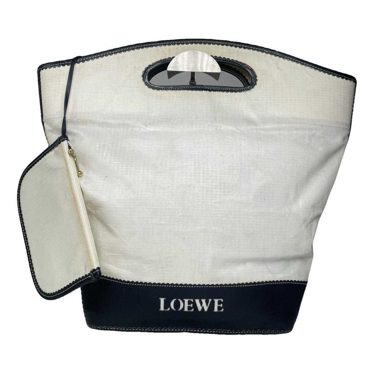 Loewe Anagram Basket White Leather Handbag Size ONE SIZE - 1 Thumbnail