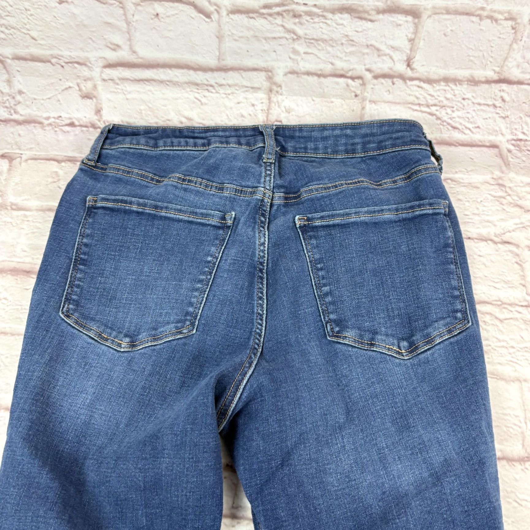 Old Navy Old Navy Rockstar Jeans Womens 12 Blue Extra High-Rise Skinny Distressed 29x26 Size 34" / US 12 / IT 48 - 3 Thumbnail