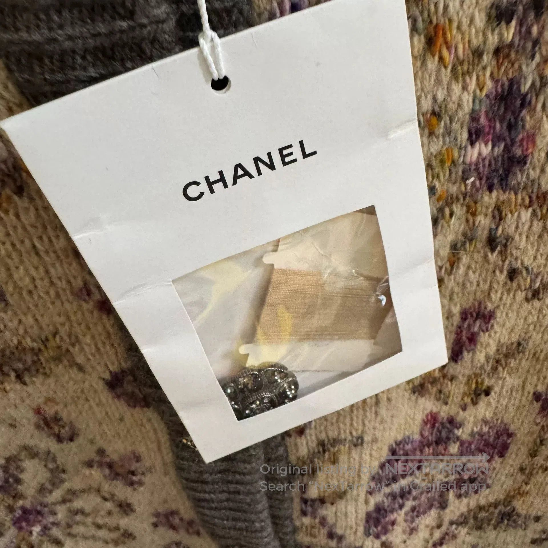 Chanel chanel 22k khaki floral knit cardigan. Size US L / EU 52-54 / 3 - 4 Thumbnail