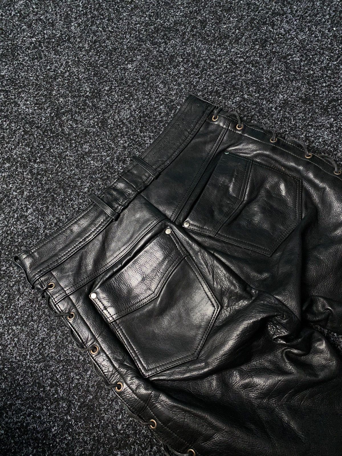 Leather Real Leather Moto Biker Racing Pants Opium y2k Size US 33 - 14 Thumbnail