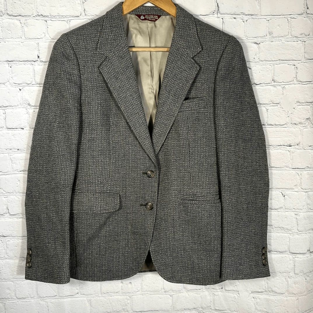 Jos. A. Bank VINTAGE Jos. A. Bank Wool Tweed Blazer Sport Coat Women 6 Regular Tan USA Grandmacore Size M / US 6-8 / IT 42-44 - 2 Thumbnail