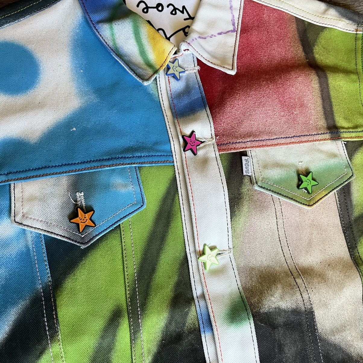 Asspizza Asspizza 2021 Therapy Spray Paint Denim Jean Jacket Rare Size US XL / EU 56 / 4 - 6 Thumbnail