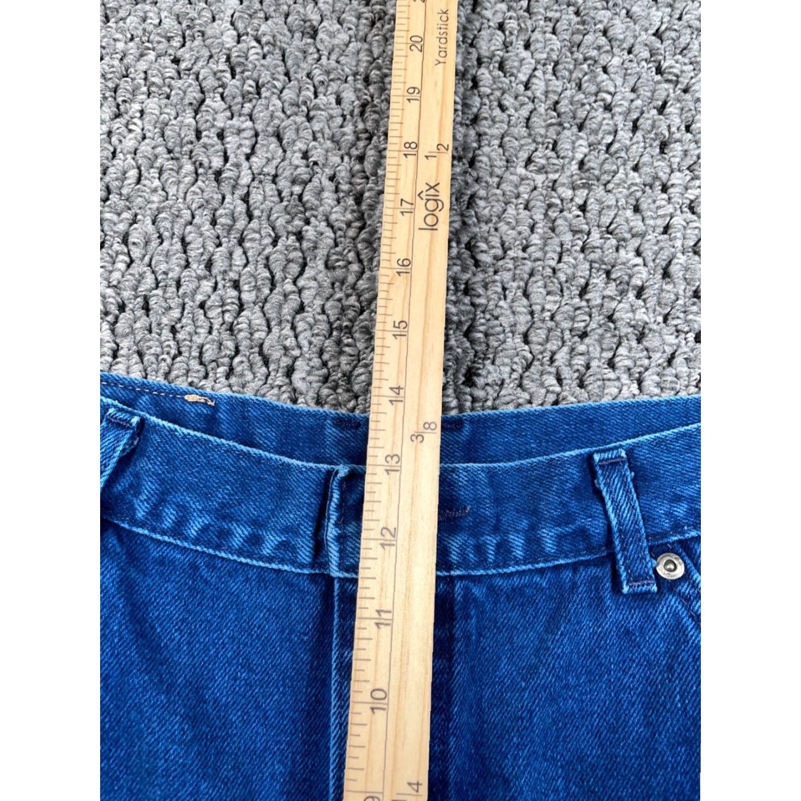 Lee VINTAGE Lee Jeans Women 18 Medium 32 x 27 Blue Denim High Waisted Tapered 5-Pocket 80s 90s Hipster Retro Womens Size 24" / US 00 / IT 34 - 7 Thumbnail
