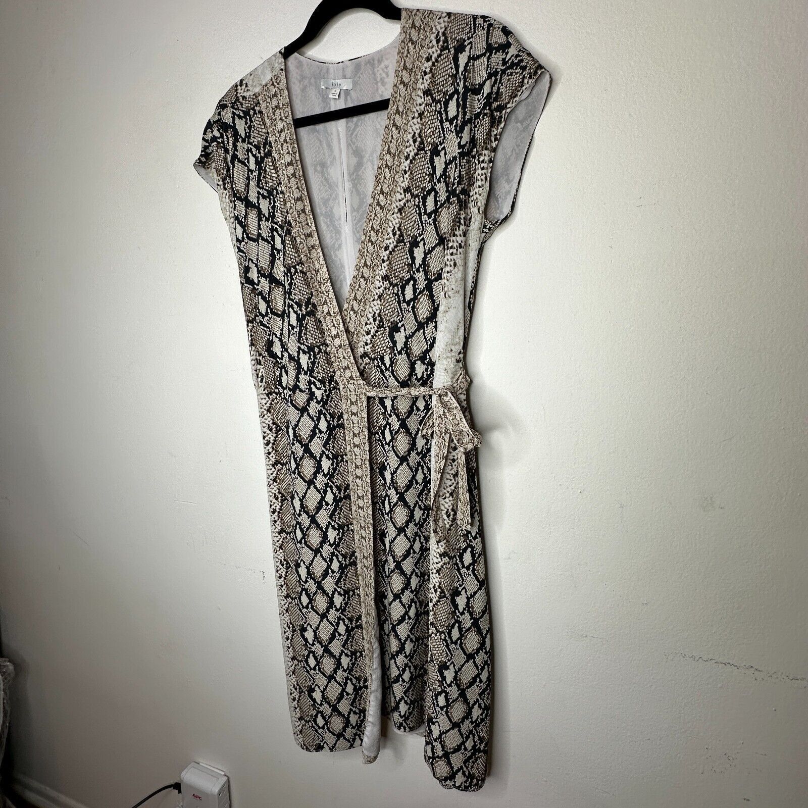 Joie Joie Porcelain Bethwyn C Snakeskin Wrap A-Line Dress SM Size S / US 4 / IT 40 - 4 Thumbnail