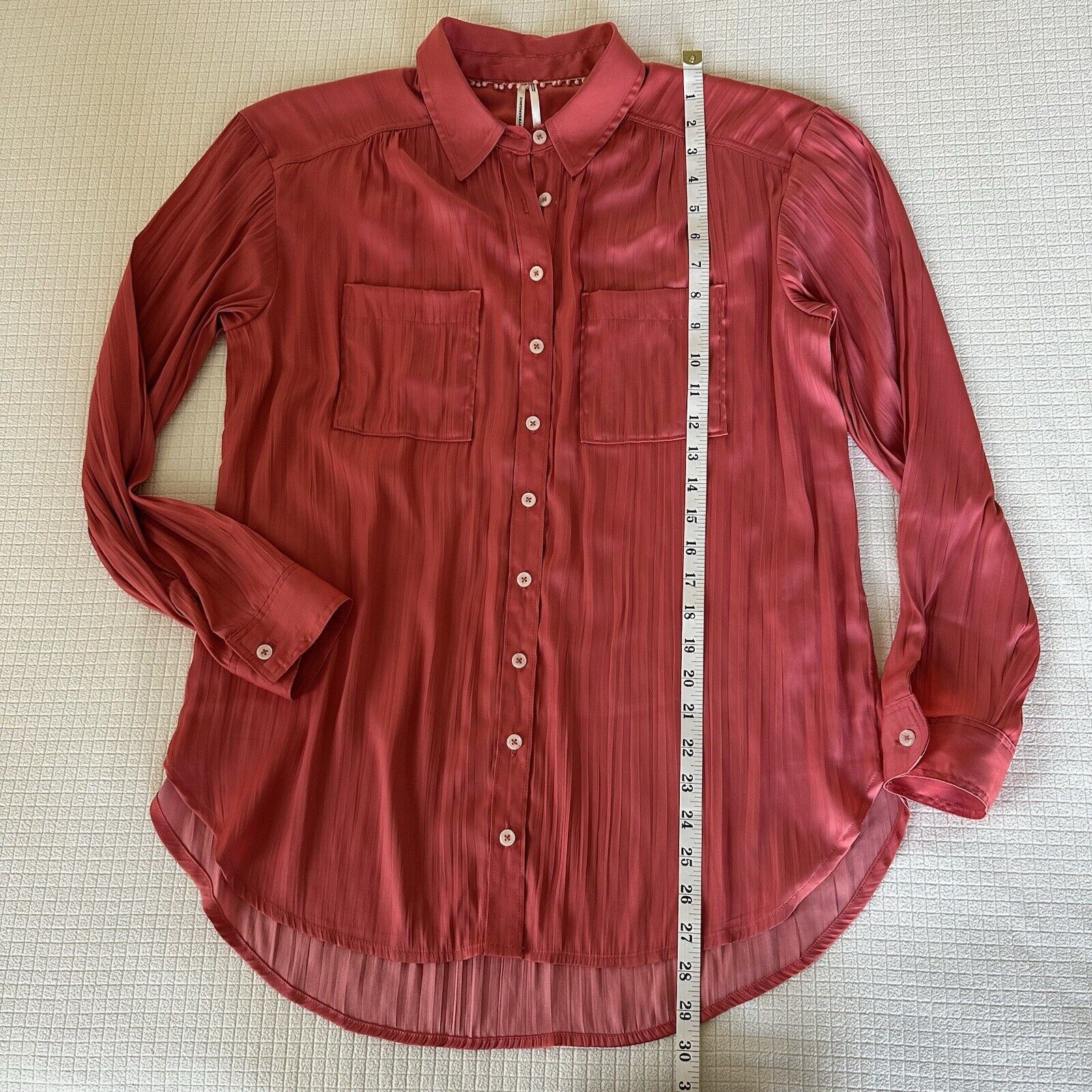 Anthropologie Anthropologie Relaxed Button Down Coral Shirt Women's Size S Size S / US 4 / IT 40 - 4 Thumbnail
