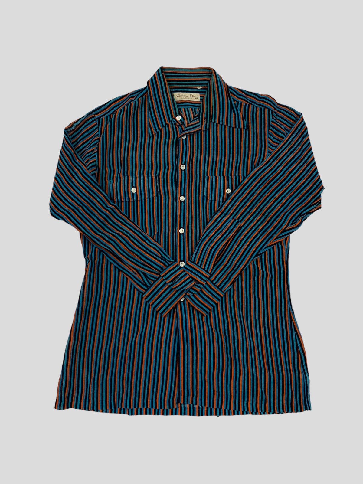 Christian Dior Monsieur VINTAGE CHRISTIAN DIOR MONSIEUR STRIPE TEE Size L / US 10 / IT 46 - 2 Thumbnail