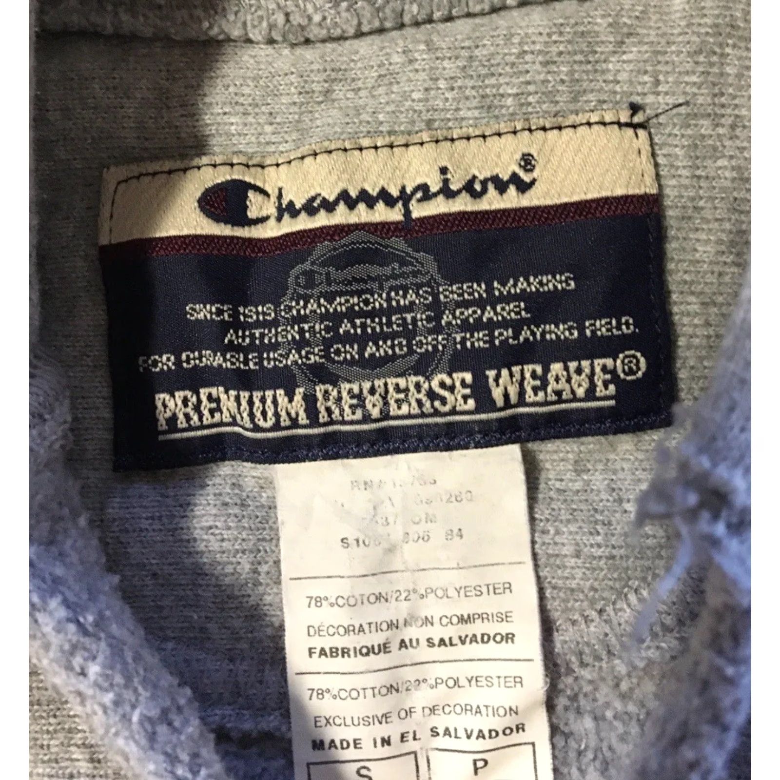 Champion VINTAGE Champion Thrashed Faded Theta Xi Gamma Sorority Reverse Weave Hoodie S Gray Women/Men? Size US S / EU 44-46 / 1 - 7 Thumbnail