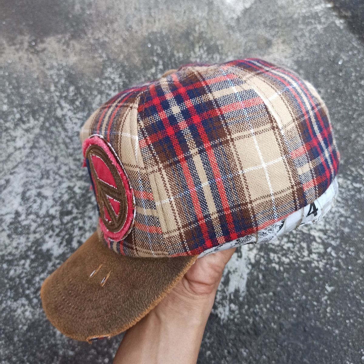 14th Addiction SICK,, peace hat grunge distressed with leather visor Size ONE SIZE - 5 Thumbnail