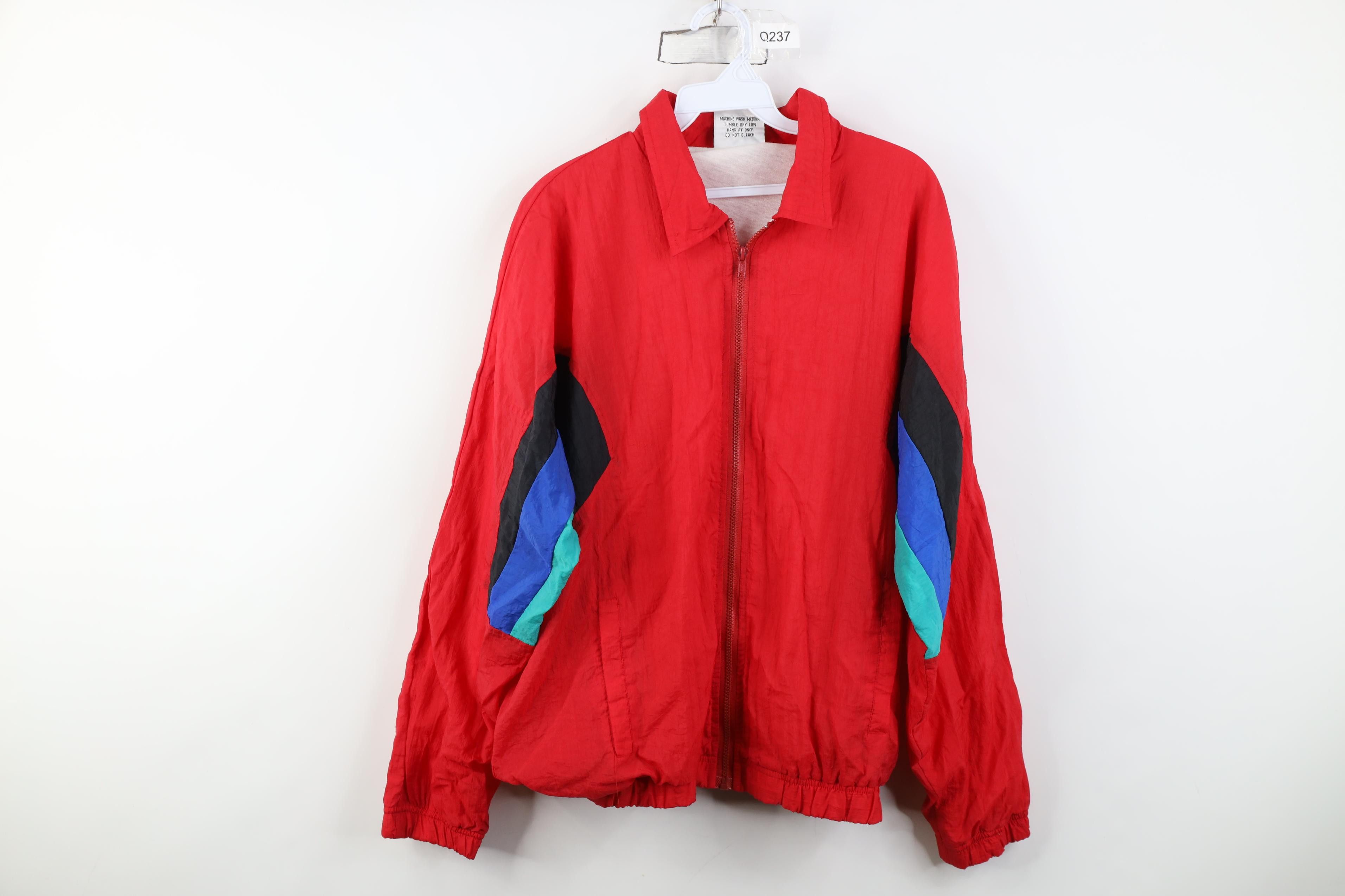 Vintage Vintage 90s Streetwear Lined Full Zip Windbreaker Jacket Size US L / EU 52-54 / 3 - 1 Thumbnail