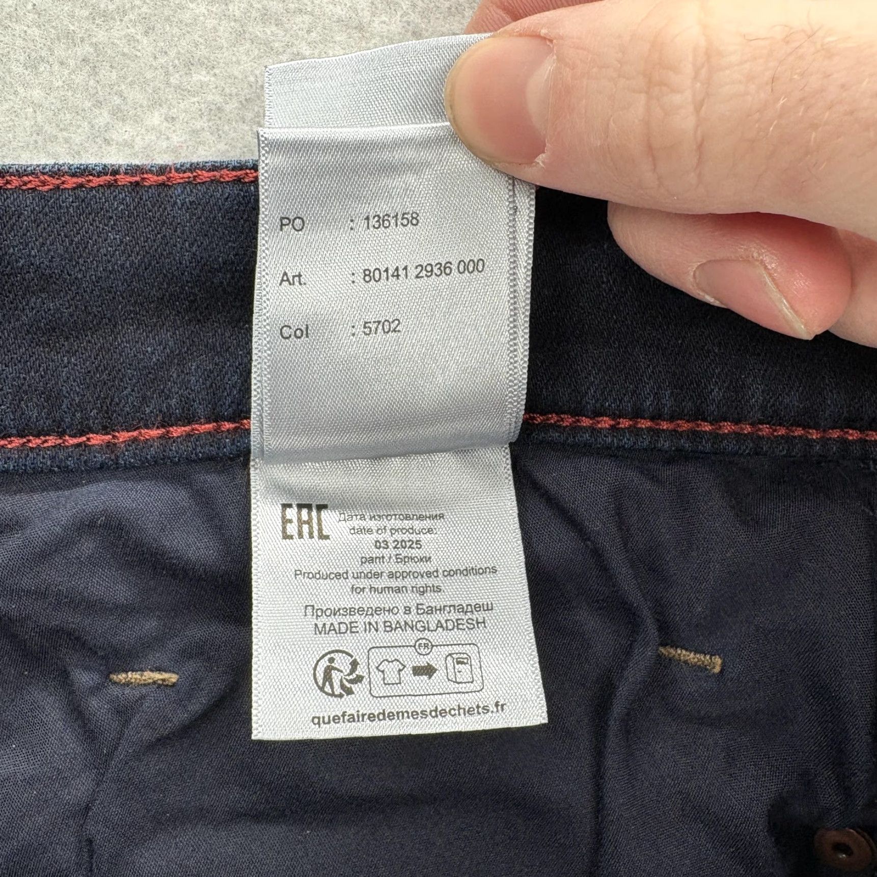 Denime Paddock's Ranger Jeans Mens 36x32 Blue Dark Wash Regular Straight Stretch Denim Pants Size US 36 / EU 52 - 7 Thumbnail