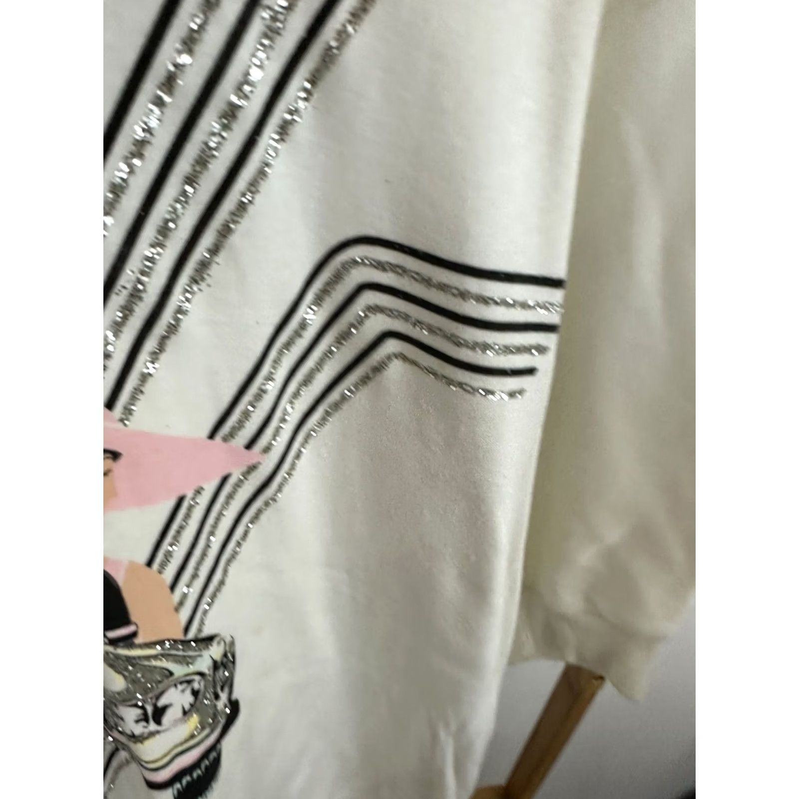 Vintage VTG 80s Rolls Royce Luxury Bedazzled Pullover Top T-Shirt Gestie White L Womens 80s T-Shirt Size L / US 10 / IT 46 - 6 Thumbnail