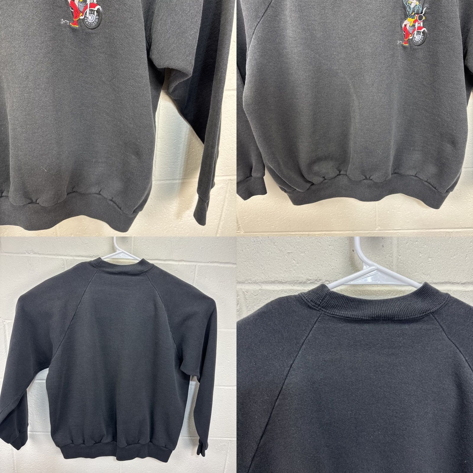 Vintage VINTAGE Betty Boop Motorcycle Biker Embroidered Graphic Crewneck Sweatshirt XL Women Black 1990s Glam Rock Pullover Betty Boop Girls Womens Size XL / US 12-14 / IT 48-50 - 8 Thumbnail
