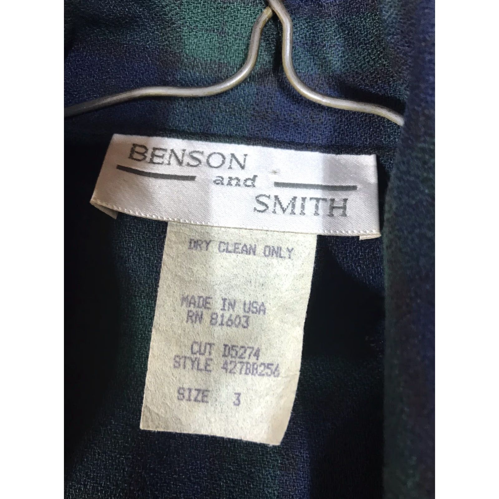 Vintage VINTAGE Benson & Smith Plaid Button Up Dress Womens Size 3 Blue Green Size XS / US 0-2 / IT 36-38 - 3 Thumbnail