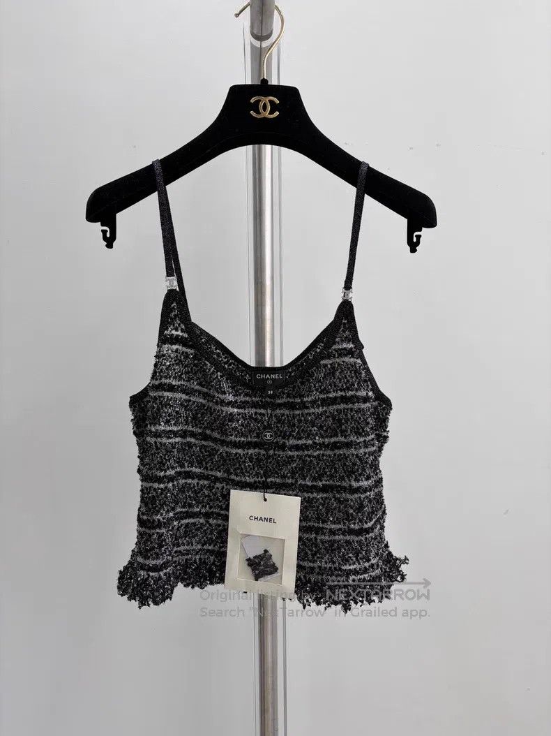 Chanel Chanel Black striped diamond buckle suspender vest Size XS / US 0-2 / IT 36-38 - 1 Thumbnail