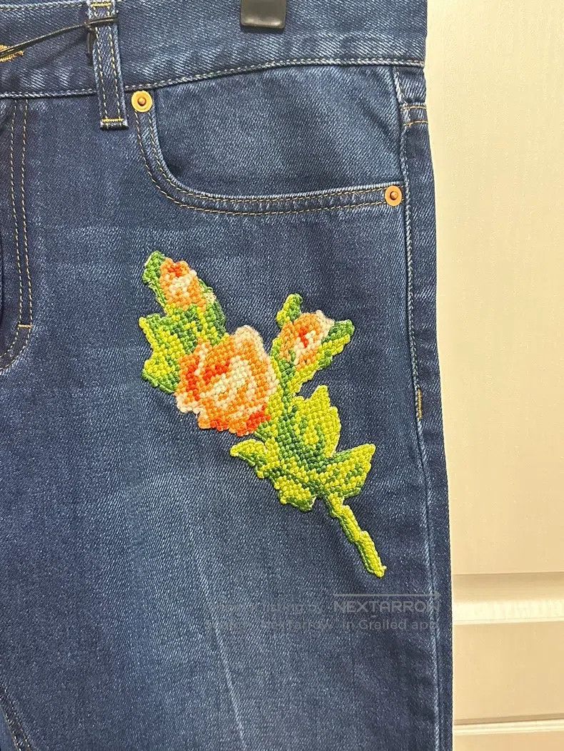 Gucci Gucci Tiger embroidered jeans Size 29" - 4 Thumbnail