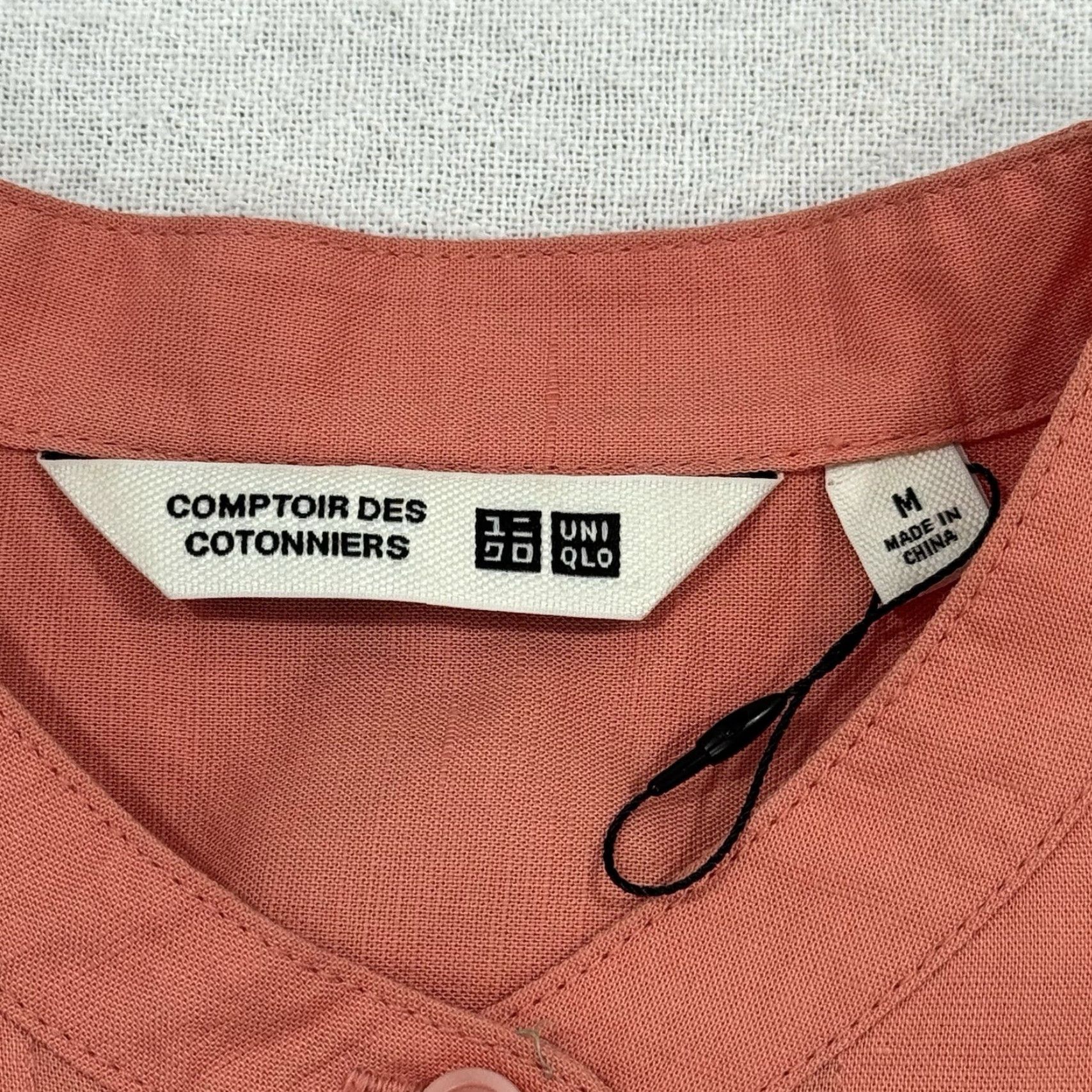 Uniqlo Uniqlo Blouse Shirt Womens Sleeveless Round Neck Button Relaxed Fit Peach Red Linen Cotton Viscose M Regular Size M / US 6-8 / IT 42-44 - 4 Thumbnail