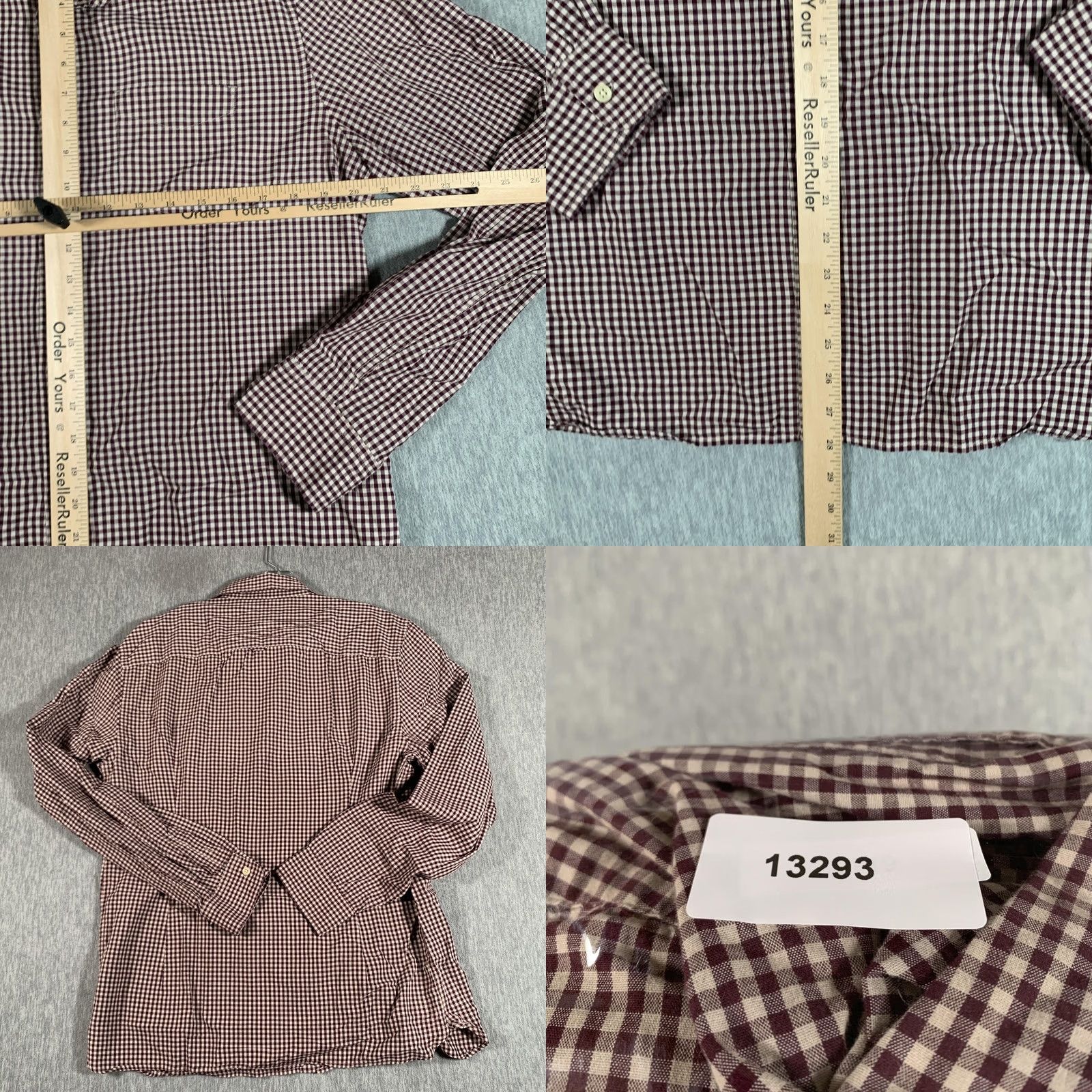 Allsaints AllSaints Shirt Mens 2XL Red Gingham Check Long Sleeve Button Front Casual Size US XXL / EU 58 / 5 - 8 Thumbnail