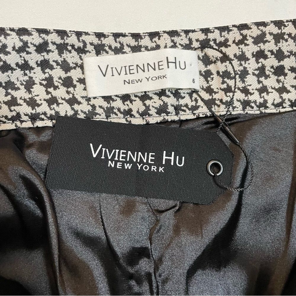 Other NWT New Vivienne Hu Pleated Houndstooth Patterned Pants Siz Size 28" / US 6 / IT 42 - 2 Thumbnail