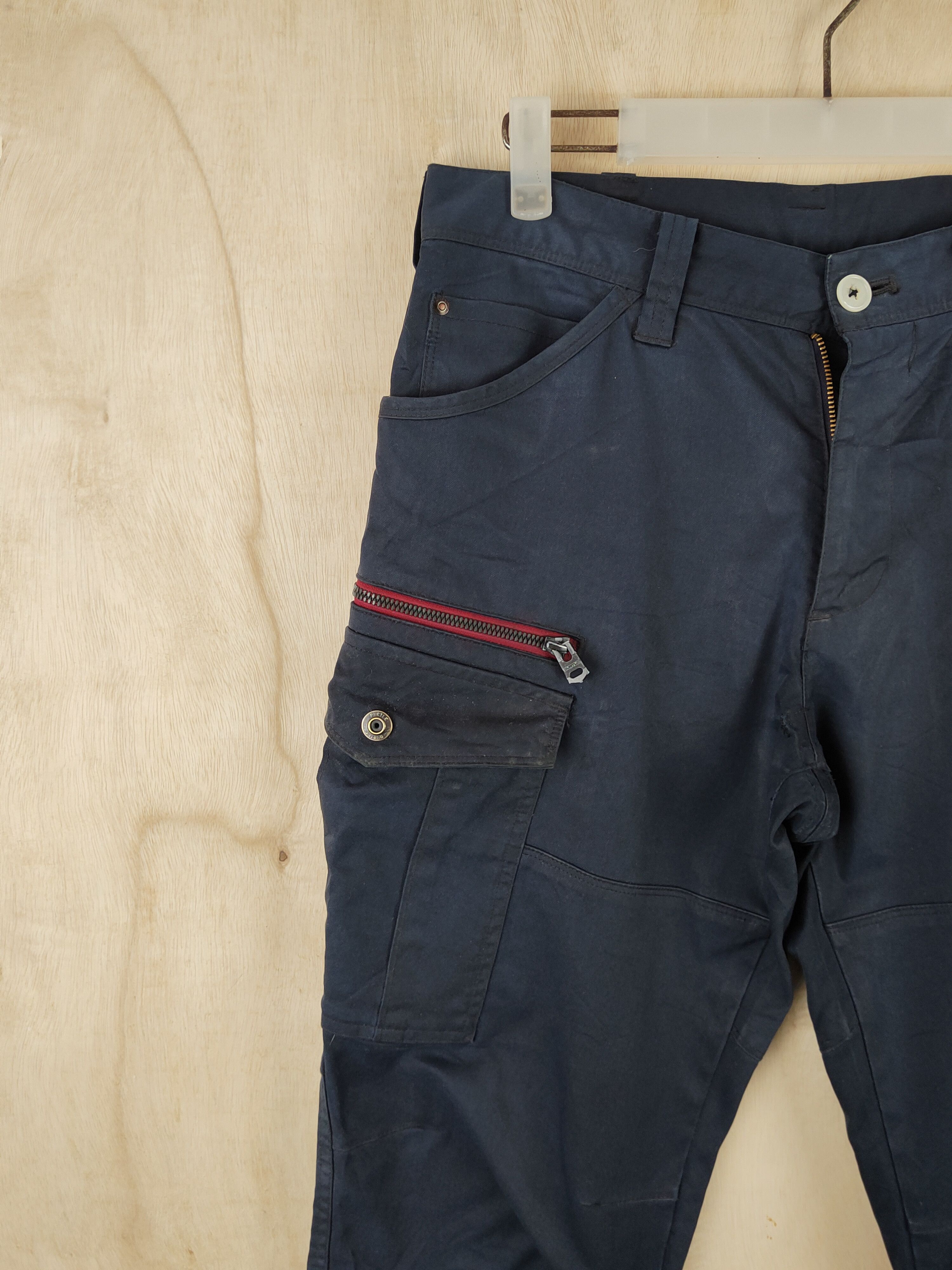 Japanese Brand Burtle Dark Blue Multipocket Tactical Cargo Pants #S2487 Size US 30 / EU 46 - 3 Thumbnail