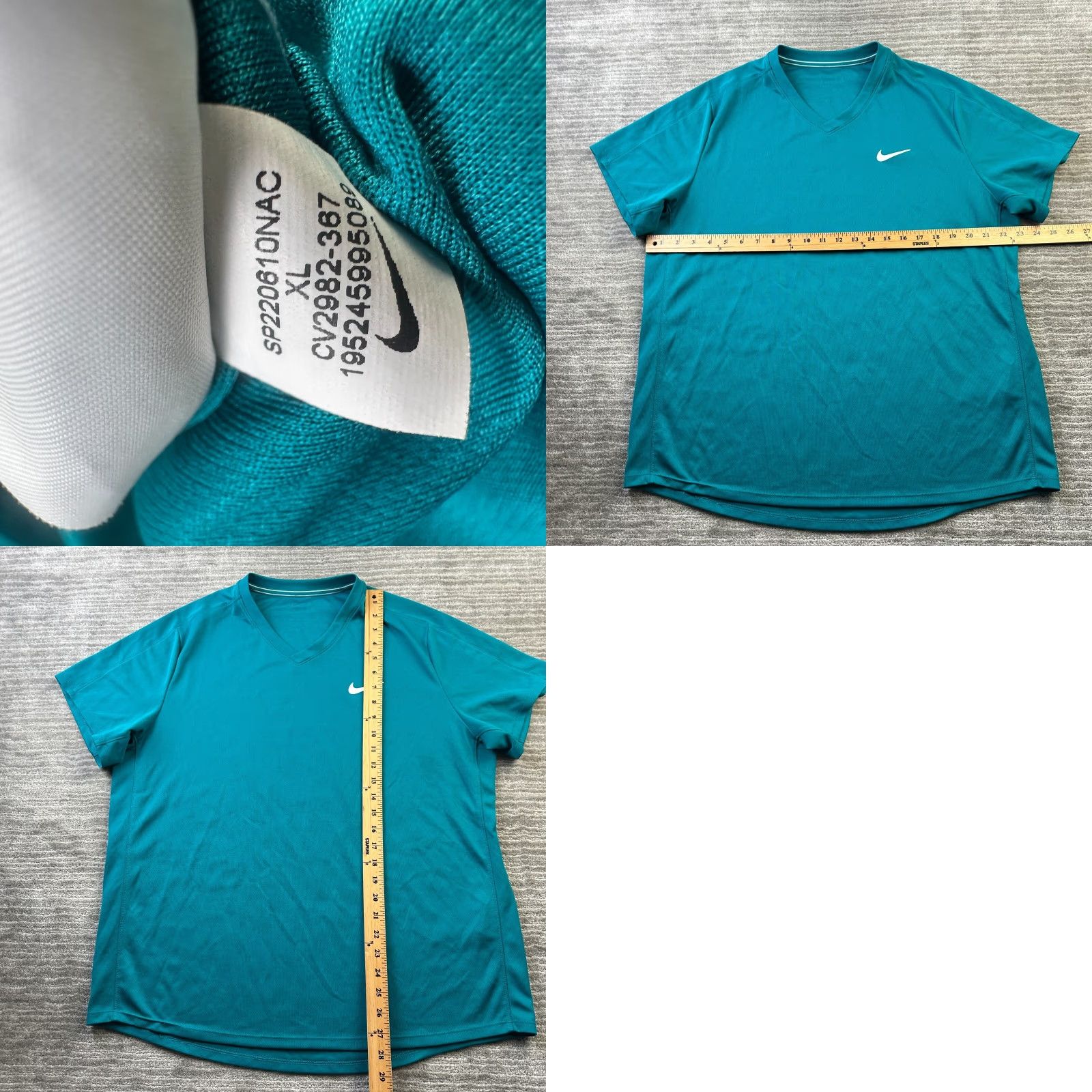 Nike Nike Shirt Mens XL Blue Polo V-Neck Short Sleeve Football Tennis Court Victory Logo Dri-FIT Size US XL / EU 56 / 4 - 8 Thumbnail