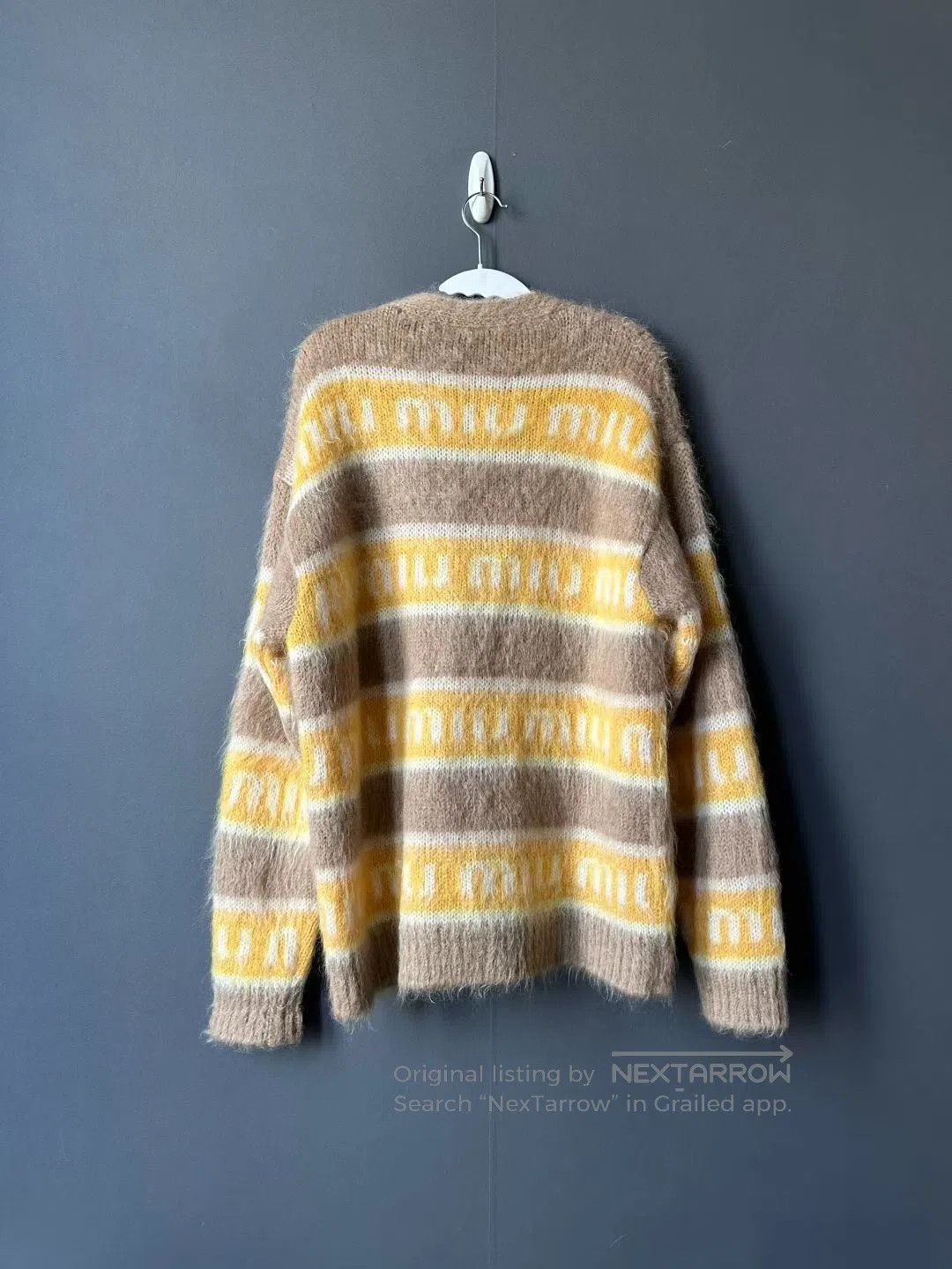 Miu Miu Miu Miu Yellow Mohair Cardigan| Size XS / US 0-2 / IT 36-38 - 2 Thumbnail