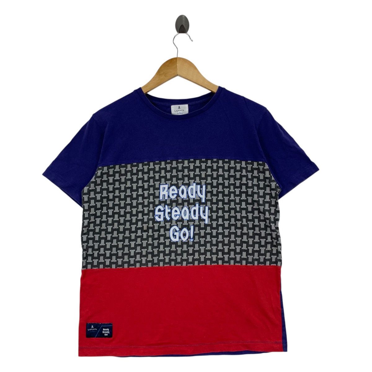 Lanvin LANVIN MONOGRAM En Bleu Ready Steady Go Short Sleeve Tshirt Size US S / EU 44-46 / 1 - 1 Thumbnail