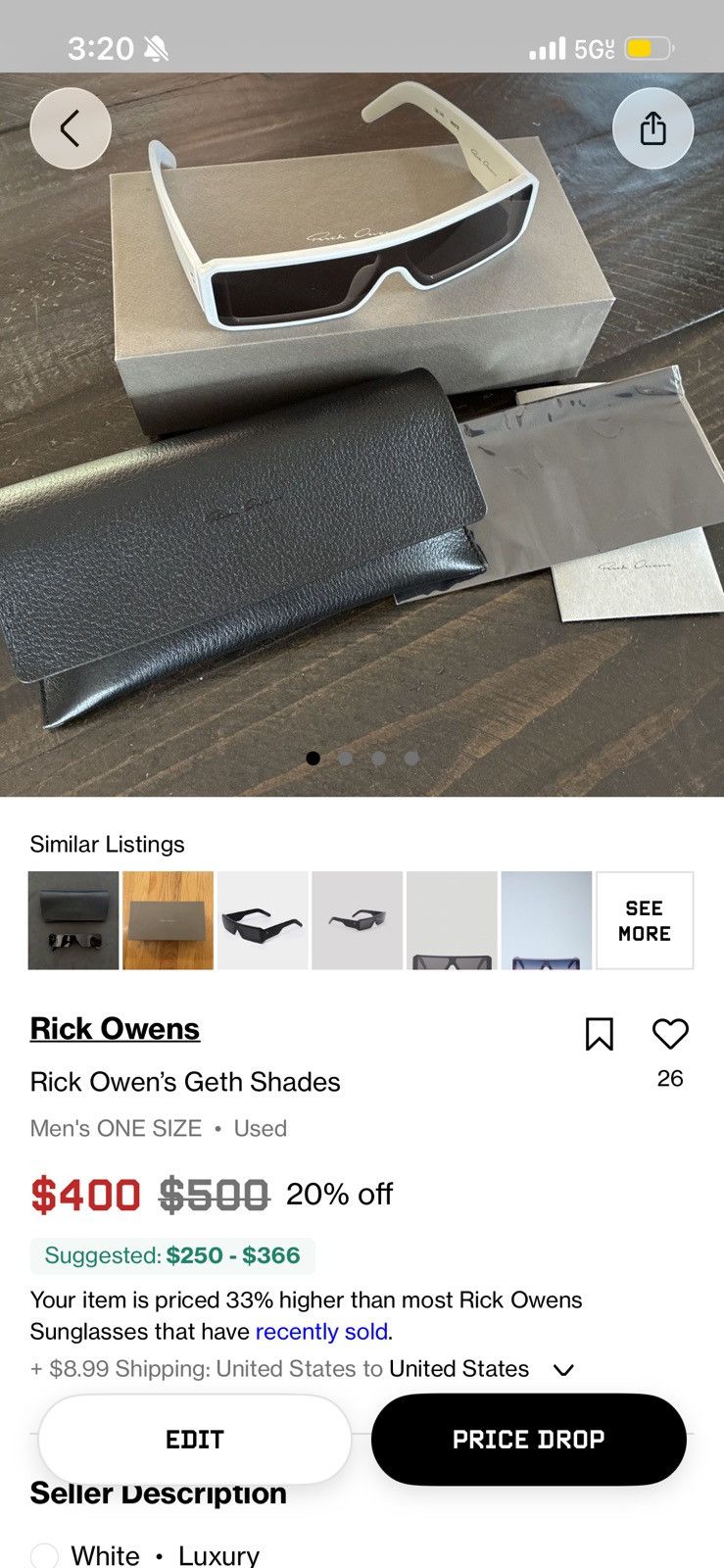 Rick Owens Shades Balenciaga Wallet in White, Men's