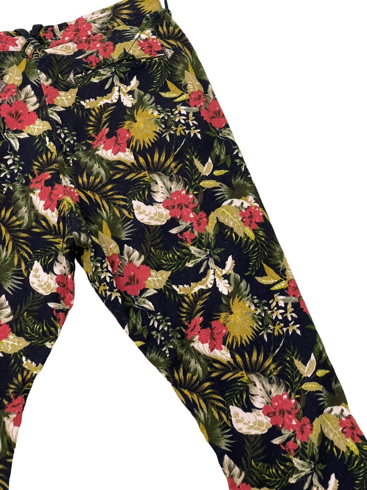 Japanese Brand Florals Hemp Rage Blue Cropped Pant Regular 7🟦0 Size US 31 - 13 Thumbnail