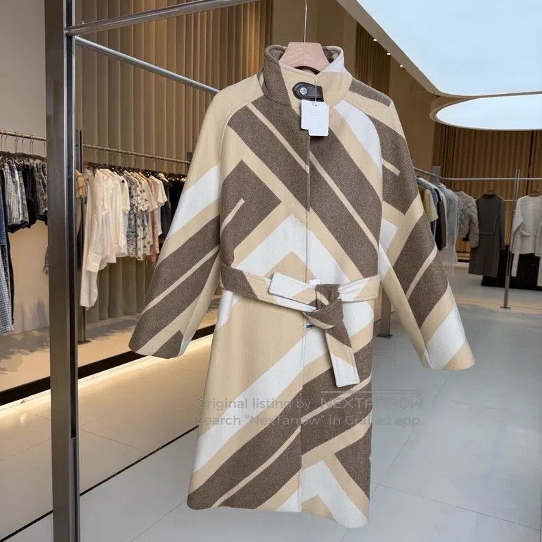 Hermes Hermes Beige Twill Wool Mid-Length Coat Size 4XL / US 24-26 - 1 Thumbnail