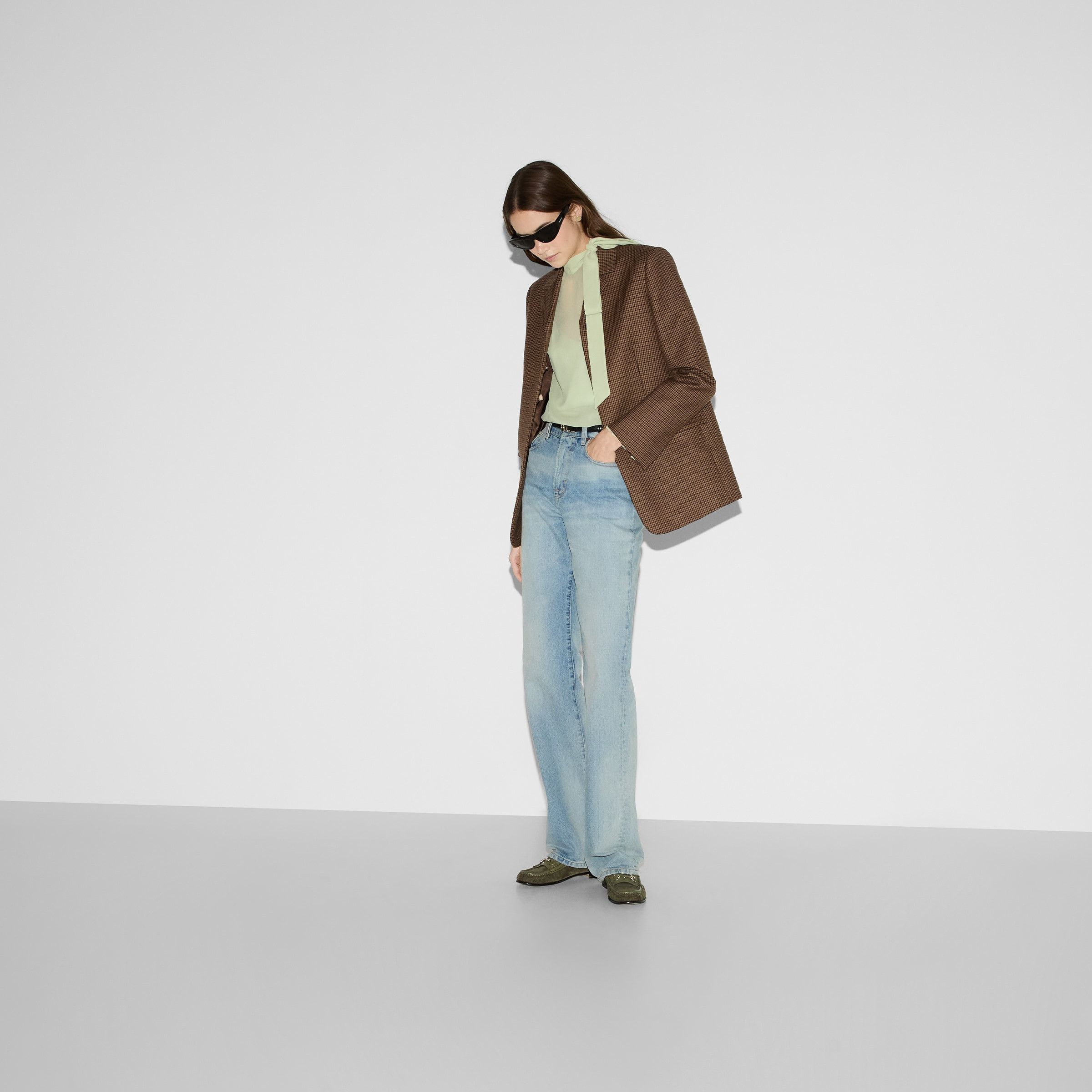Gucci o1loc1c0226 803854 Houndstooth Wool Jacket With Embroidery Size XS / US 0-2 / IT 36-38 - 6 Thumbnail