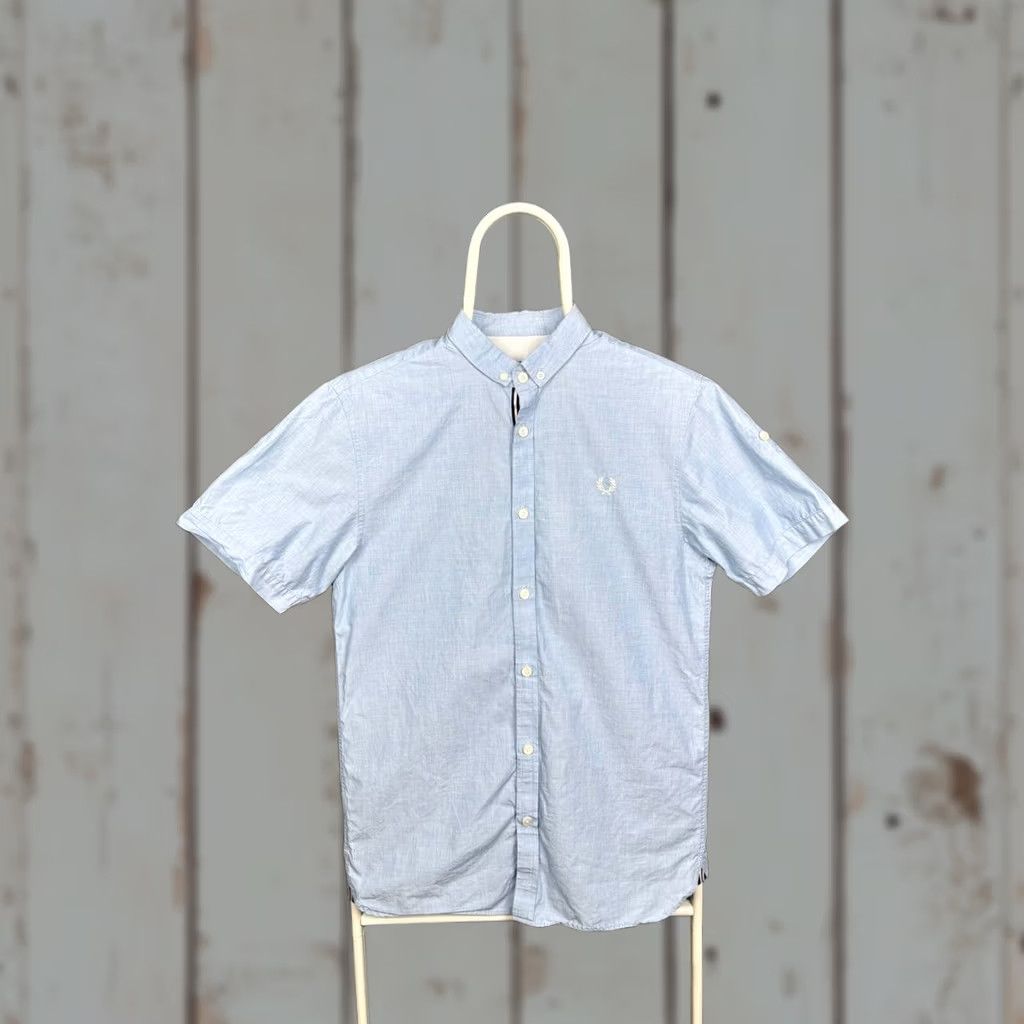 Fred Perry Fred Perry Shirt Size S Blue Cotton Short Sleeve Mens Casual Button Down Size US S / EU 44-46 / 1 - 1 Thumbnail