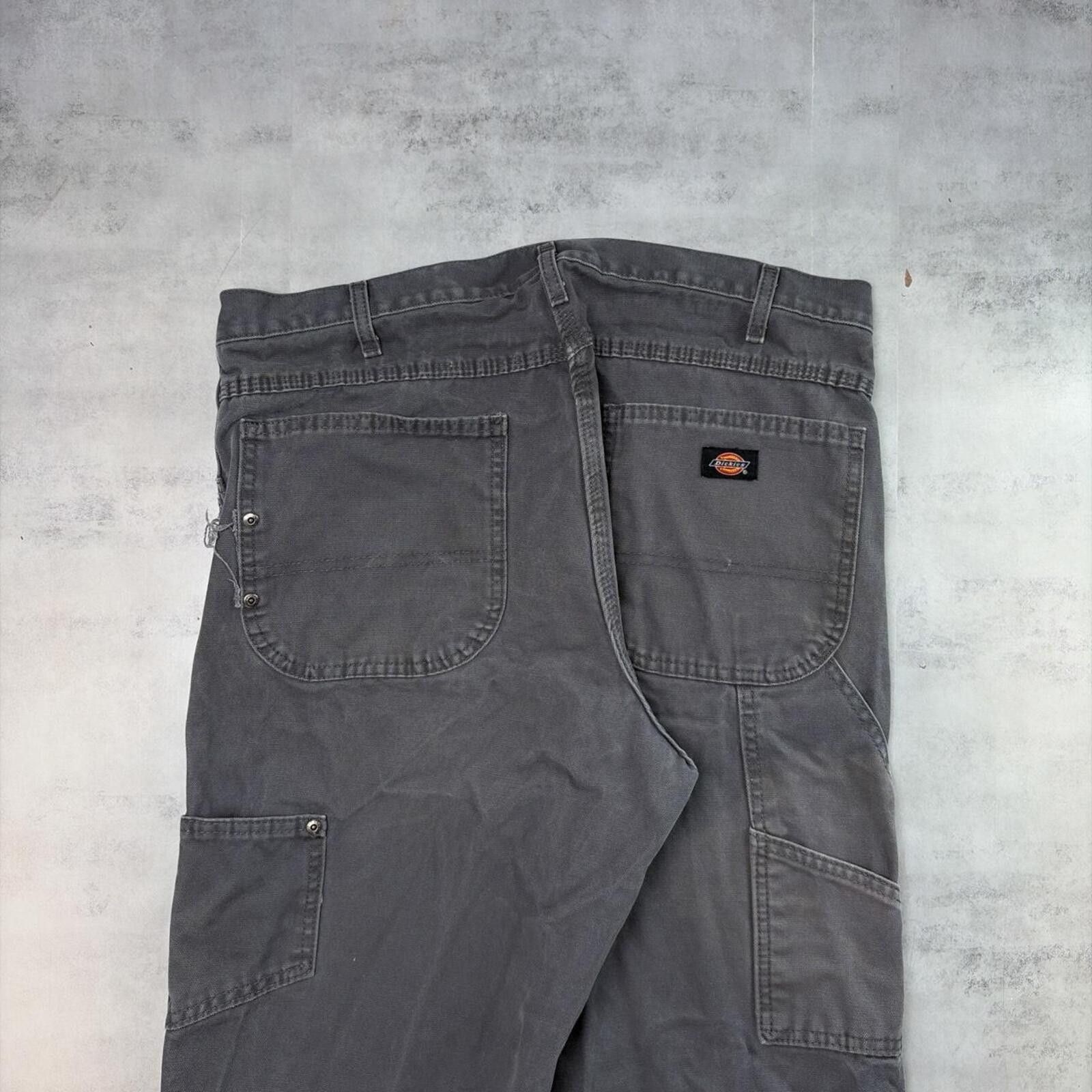 Dickies Y2K Grey Dickies Grunge Baggy Carpenter Skater Pants Size US 35 - 3 Thumbnail