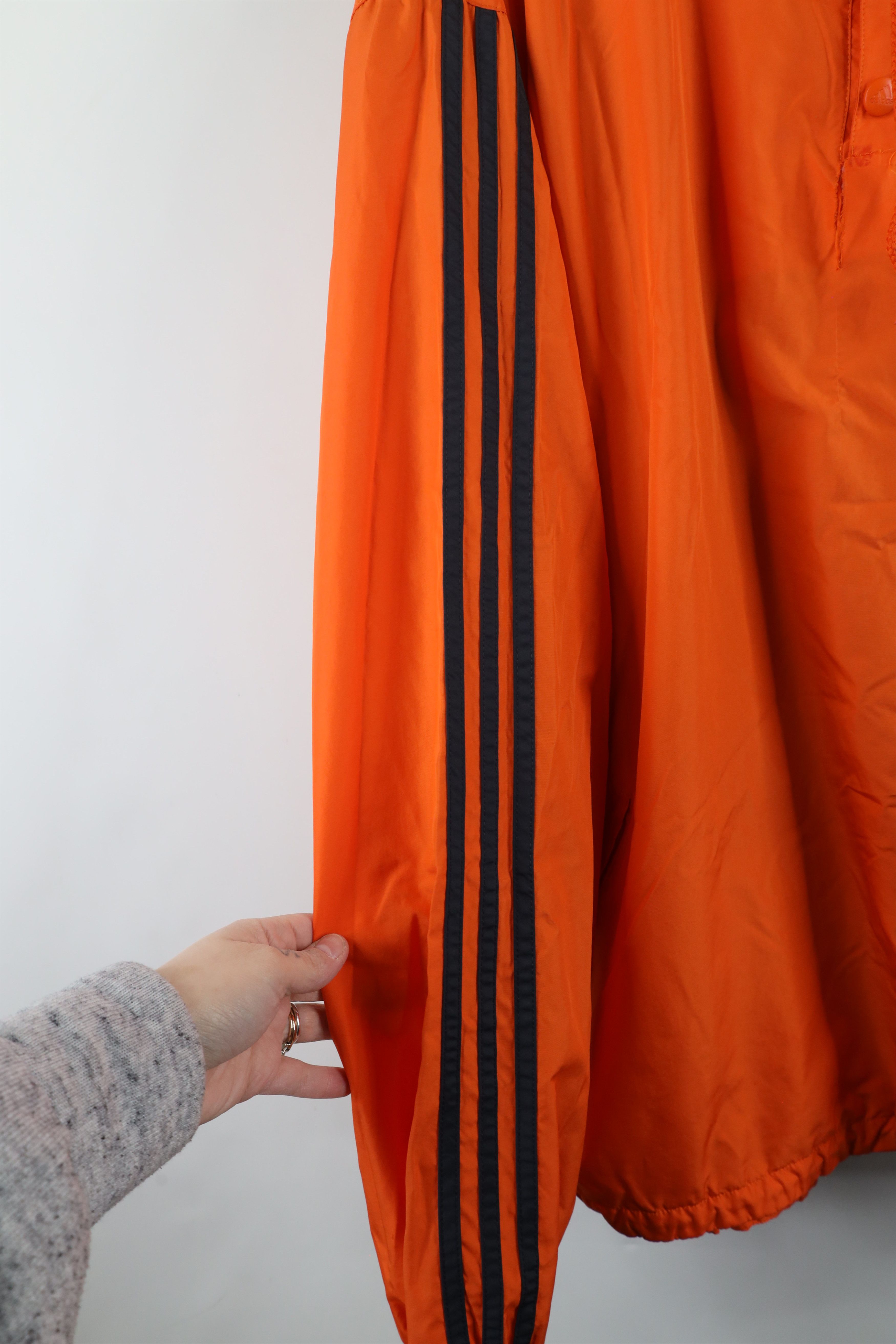 Adidas × Vintage Vintage 90s Adidas Spell Out Lined Hooded Windbreaker Jacket Size US XL / EU 56 / 4 - 6 Thumbnail