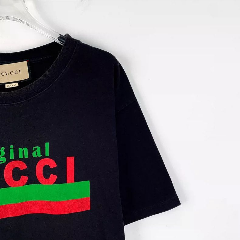 Gucci Gucci Black Logo Printed Short Sleeve TShirt-2506 Size M / US 6-8 / IT 42-44 - 3 Thumbnail