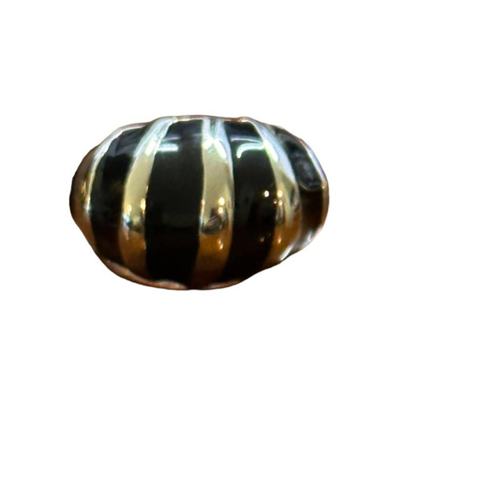 Vintage Premier Designs Silvertone and Black Domed Ring Size ONE SIZE - 6 Thumbnail