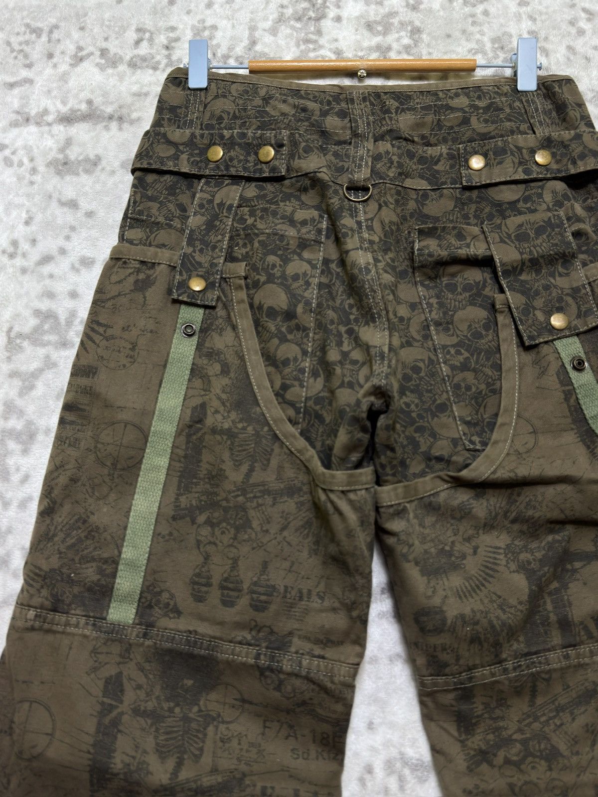 Vintage Risefire Designer Technical Dept Overprint Bondage Pant Size US 29 - 9 Thumbnail