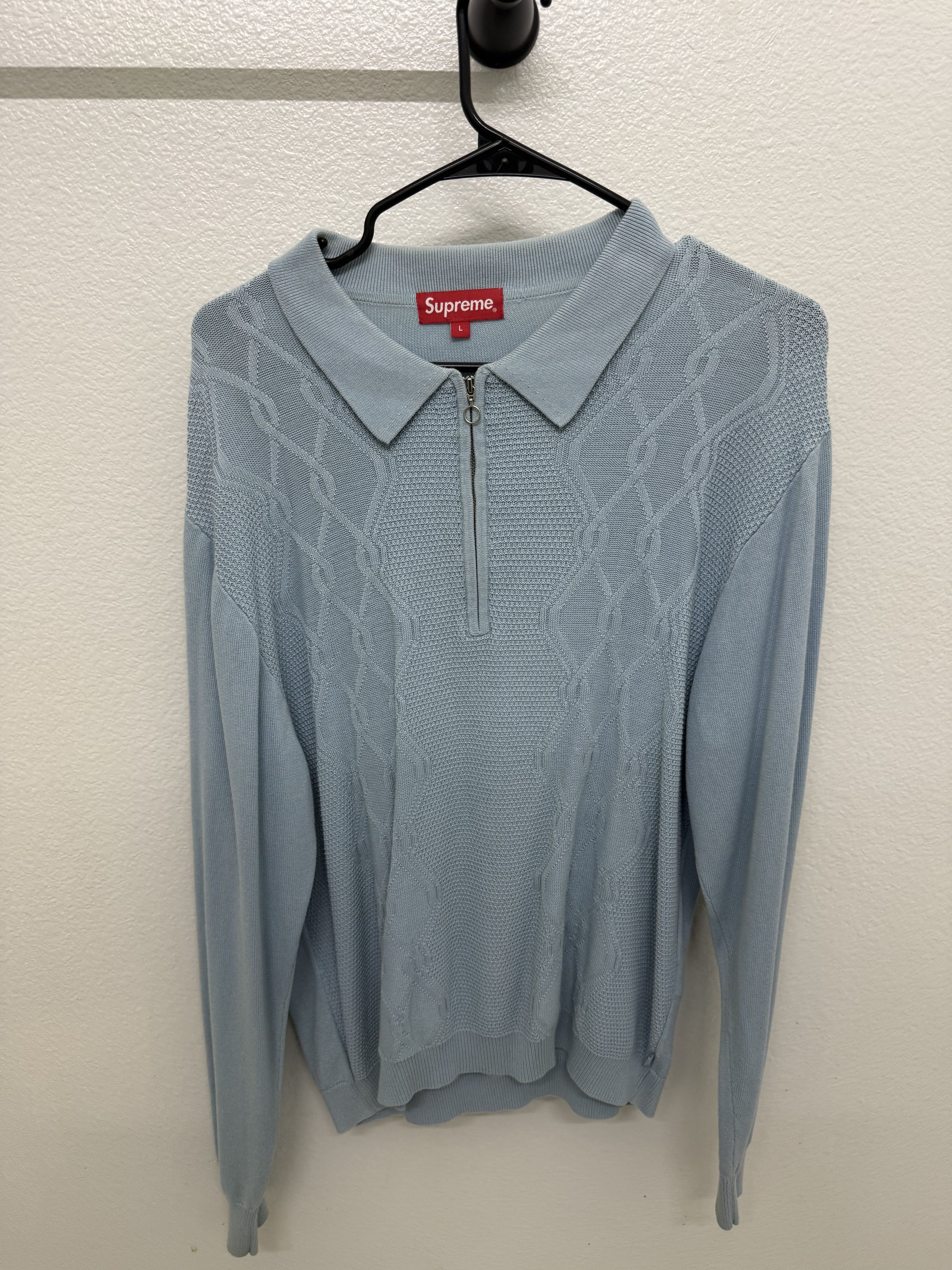Supreme Supreme SS17 Weave Knit Zip Up Polo | Grailed