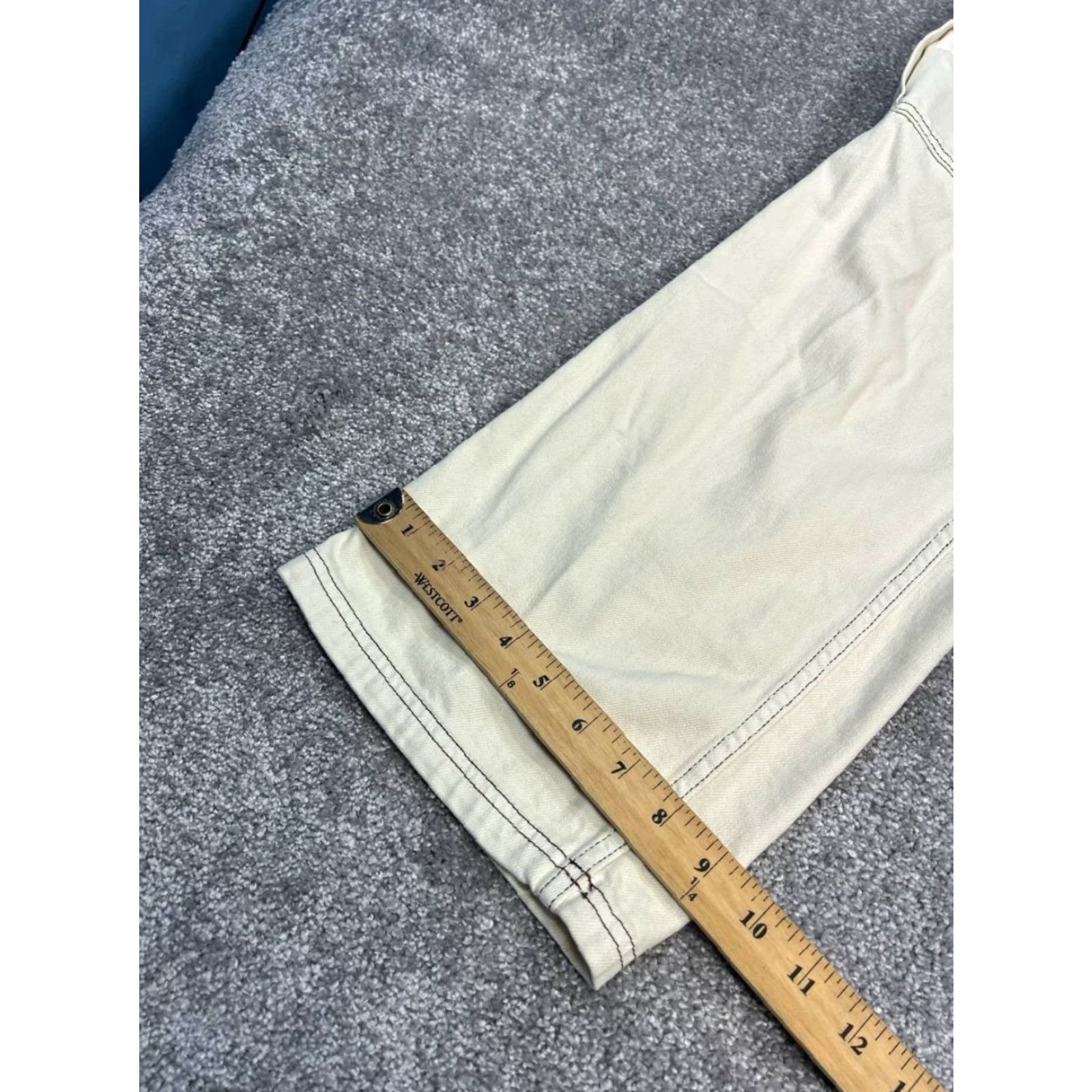 Urban Outfitters Urban Outfitters Jeans Womens 28 Ivory Denim Cargo Straight High Rise Zip Pockets Size 28" / US 6 / IT 42 - 5 Thumbnail
