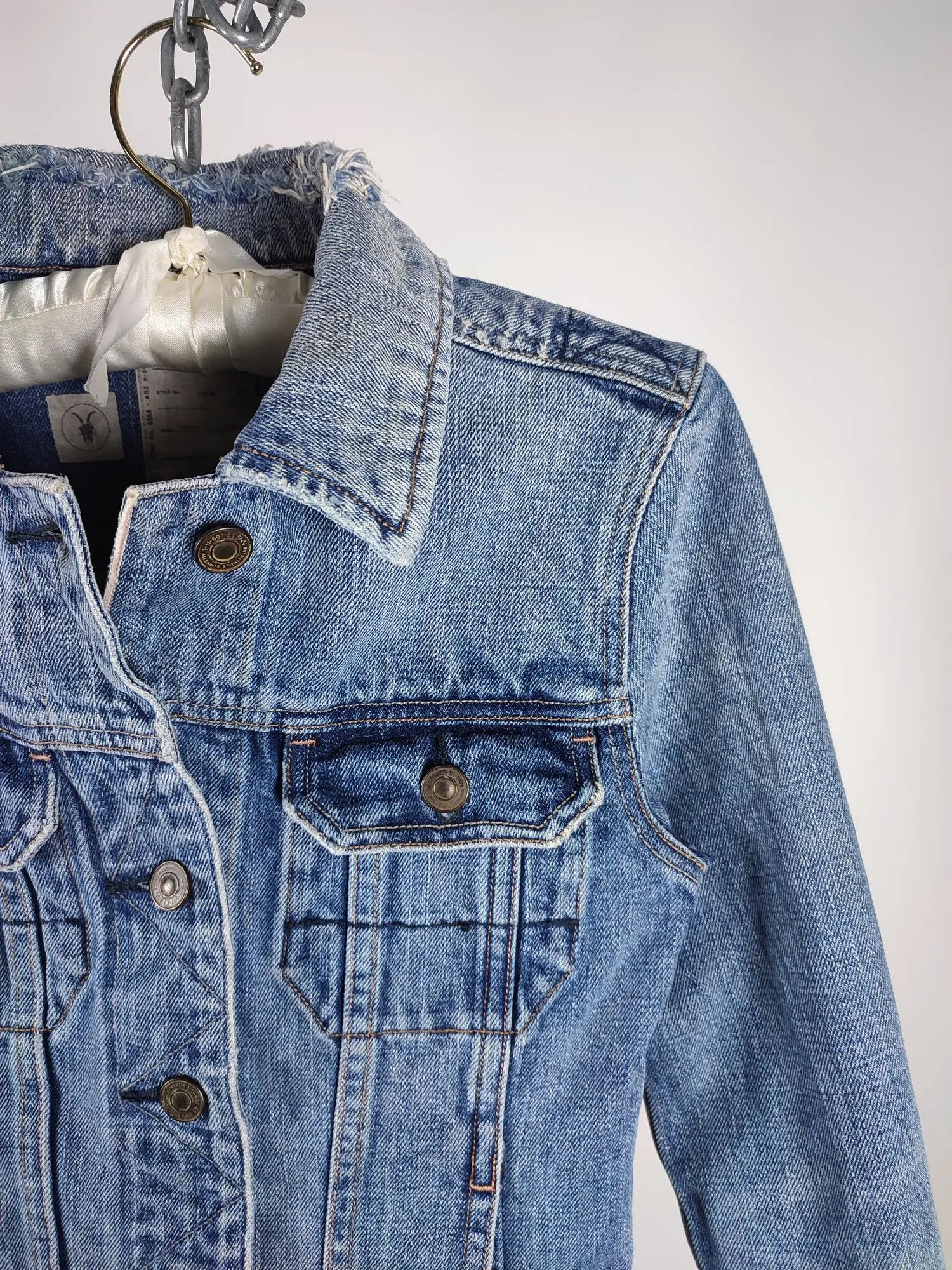 Allsaints × Japanese Brand Allsaints Lamara Distressed Denim Selvedge Slim Jacket Size M / US 6-8 / IT 42-44 - 4 Thumbnail