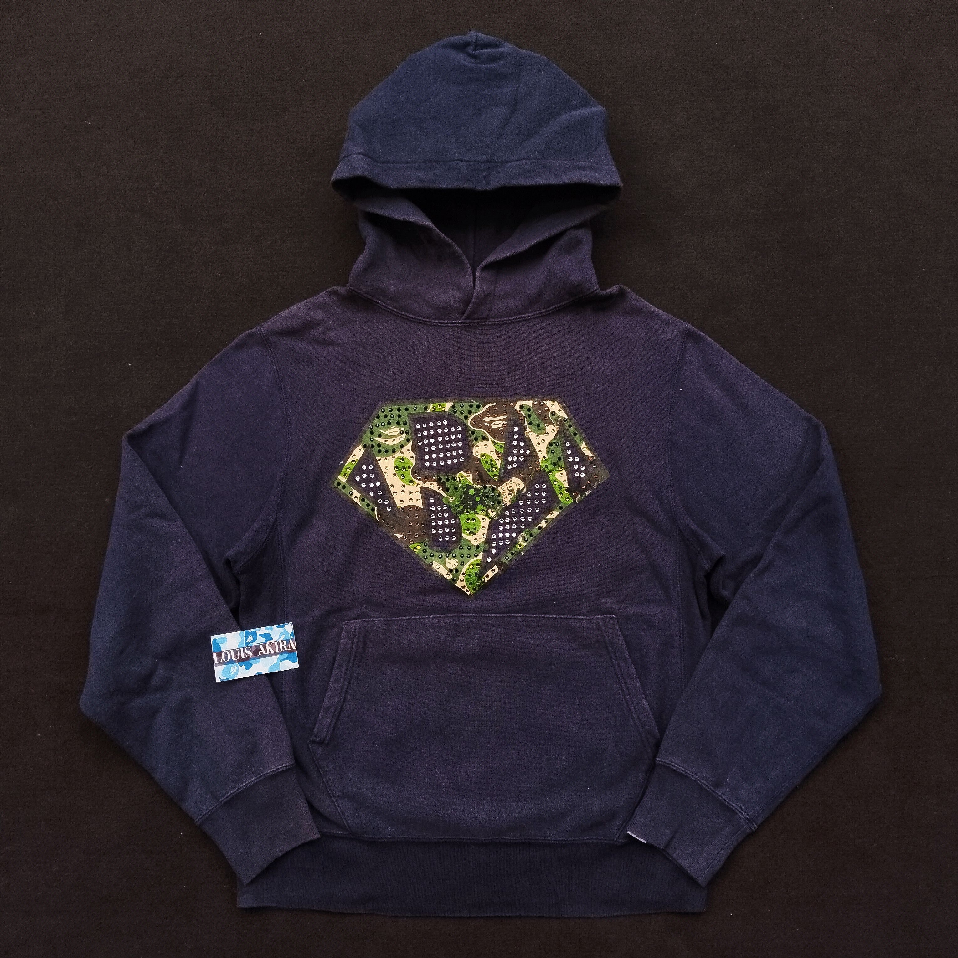Bape Vintage 2004 Bape Bapeman Camo Swarovski Pullover Hoodie Size US XS / EU 42 / 0 - 1 Thumbnail