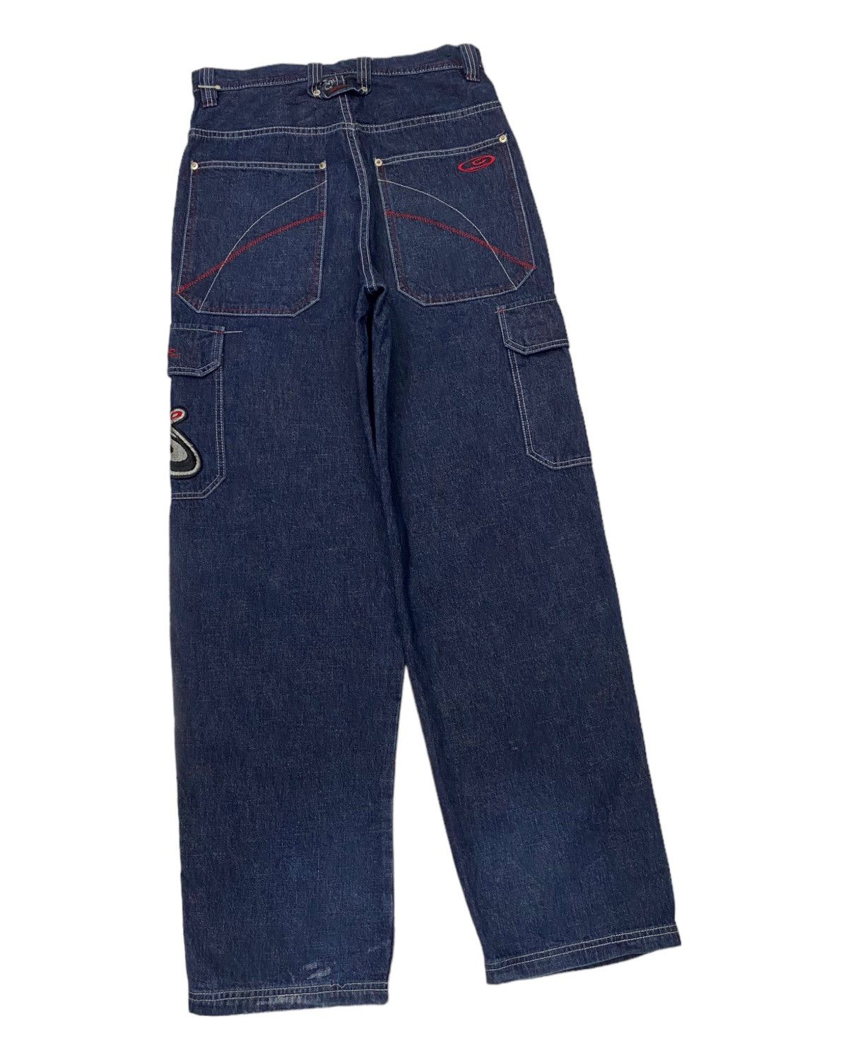 JNCO 🔥BAGGY DENIM CARGO PANTS PIKO HAWAIIAN DISTRESS RIPS DENIM Size US 30 / EU 46 - 6 Thumbnail