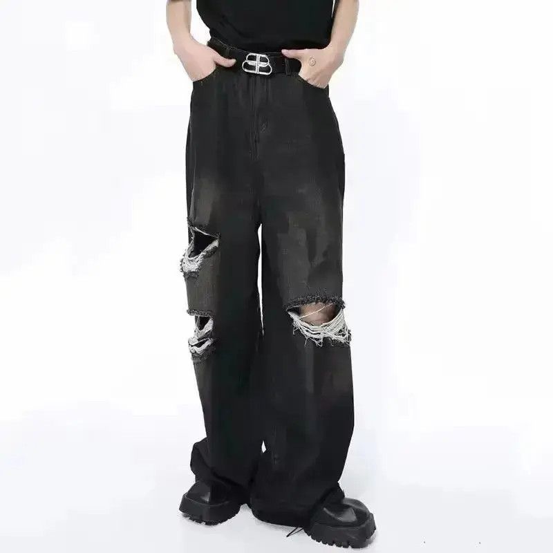 Japanese Brand Straight Vintage Loose Hole Jeans Pants y2k Size US 30 / EU 46 - 2 Thumbnail