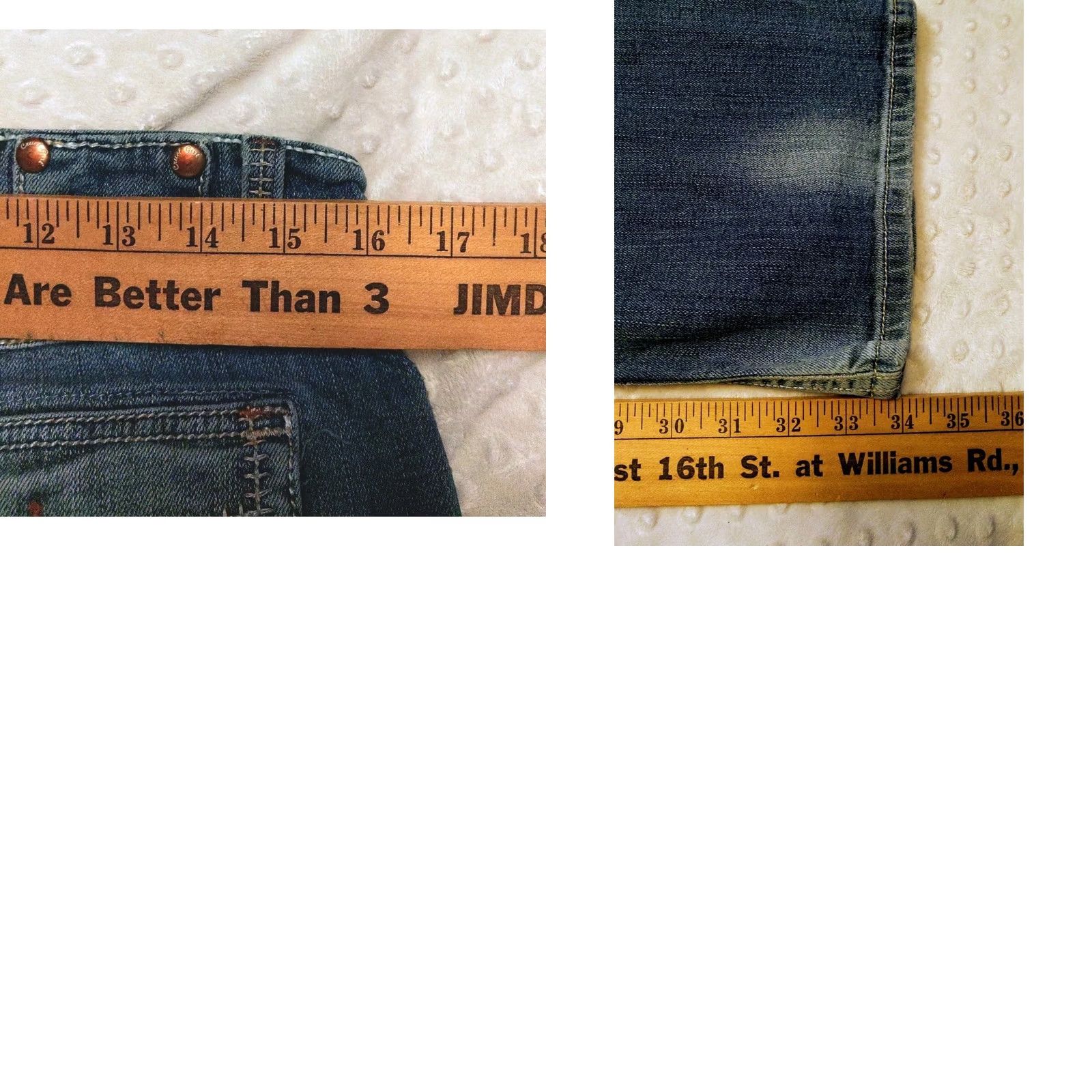Vintage Cruel Girl Georgia Relaxed Boot Jeans Womens 11L 32x34 Low Rise Blue Denim 5-Pocket Stretch Bootcut Western Southwestern Mens Womens Girls Size 32" / US 10 / IT 46 - 8 Thumbnail