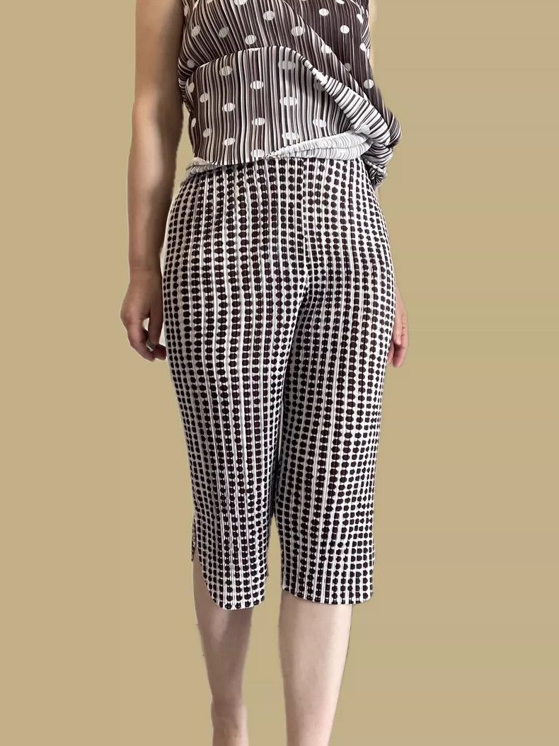 Issey Miyake Issey Miyake size:3 Black and white water jade dotted mid- Size 22" - 5 Thumbnail