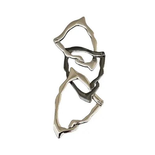Jewelry Black and Silver Modern Chain Link Keychain Size ONE SIZE - 5 Thumbnail