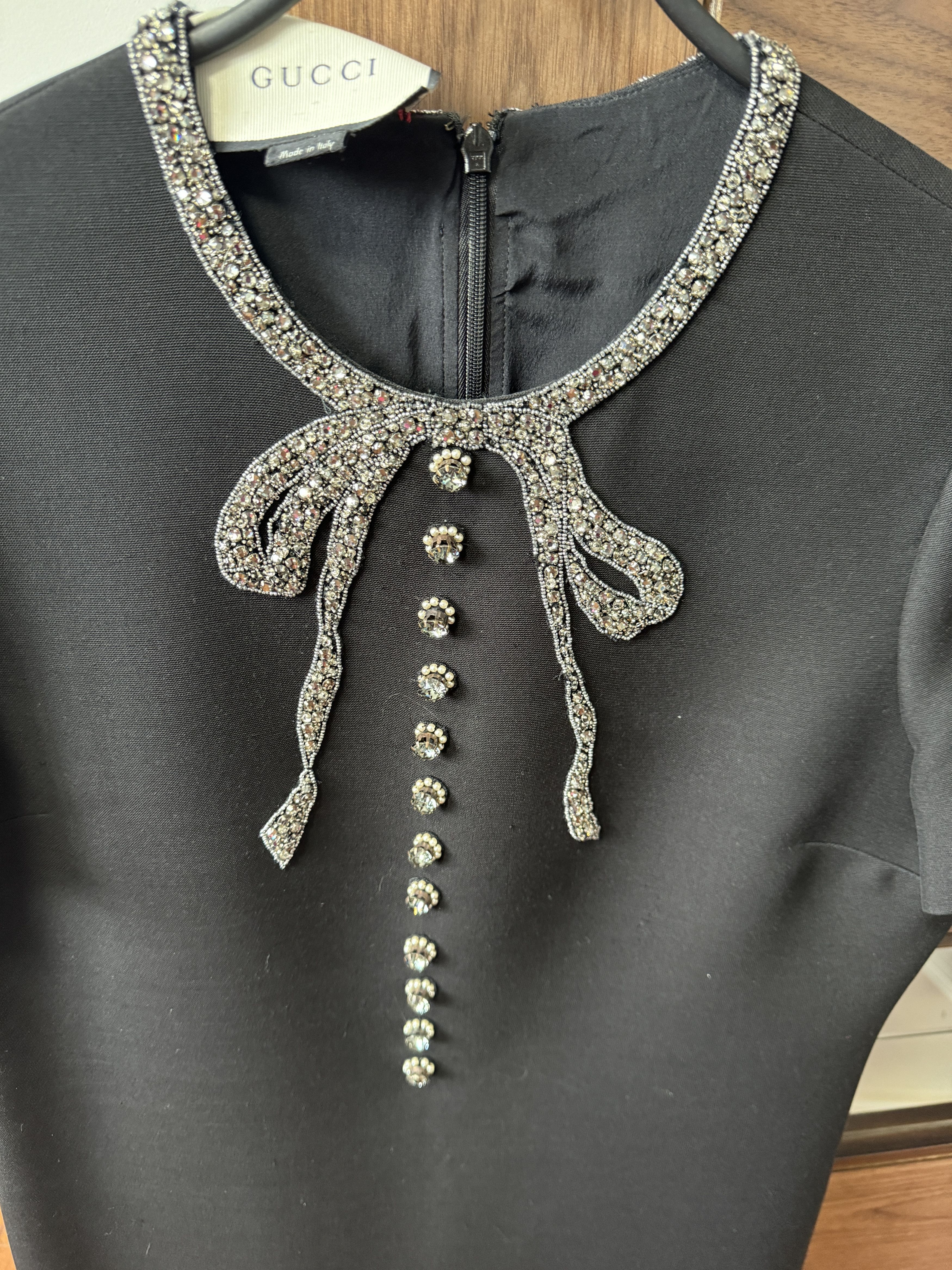 Gucci Stunning Alessandro Michele Black and Silver Diamante Dress Size M / US 6-8 / IT 42-44 - 3 Thumbnail